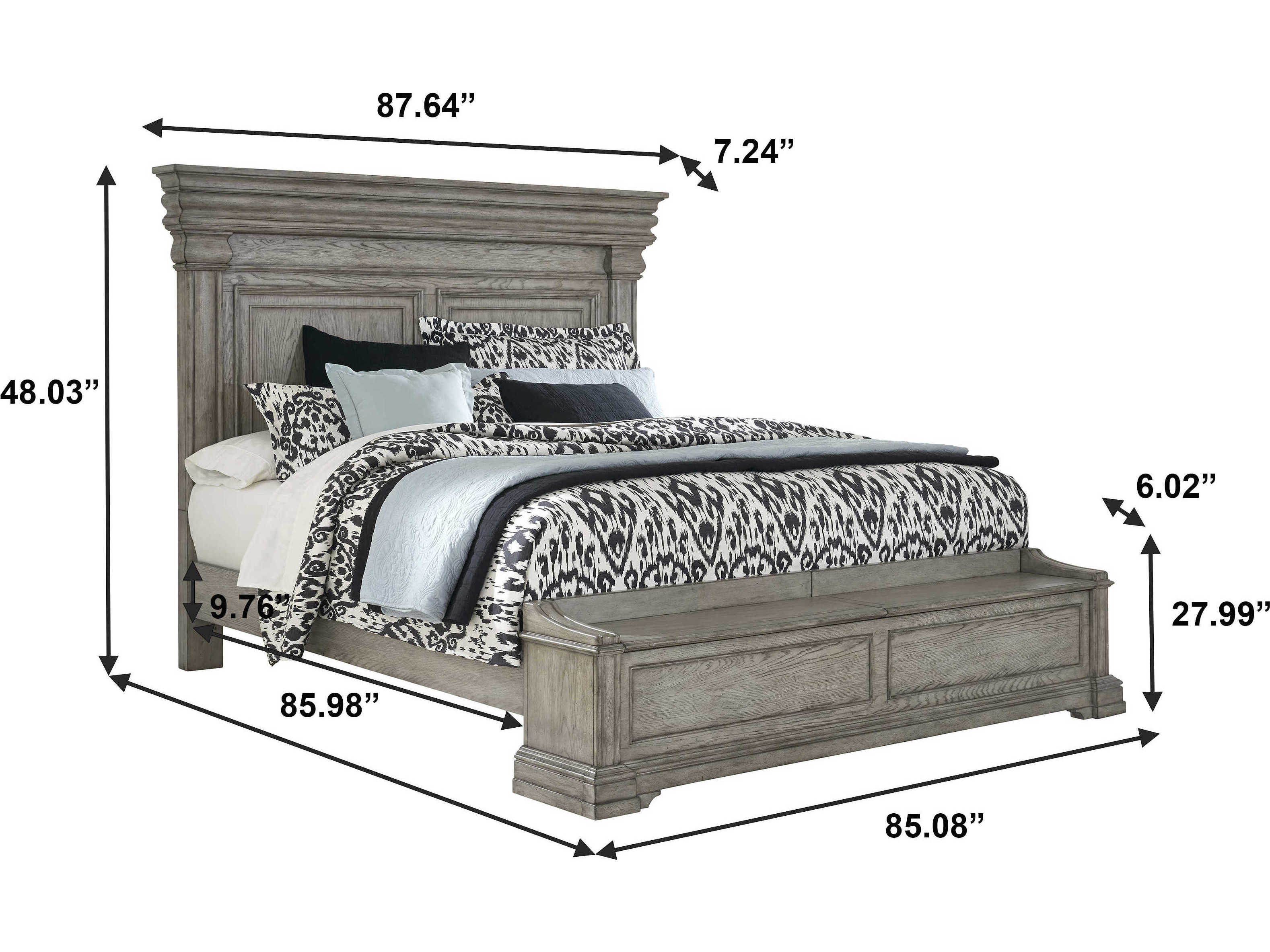 Pulaski Madison Ridge Heritage Taupe Gray Hardwood Wood King Panel Bed