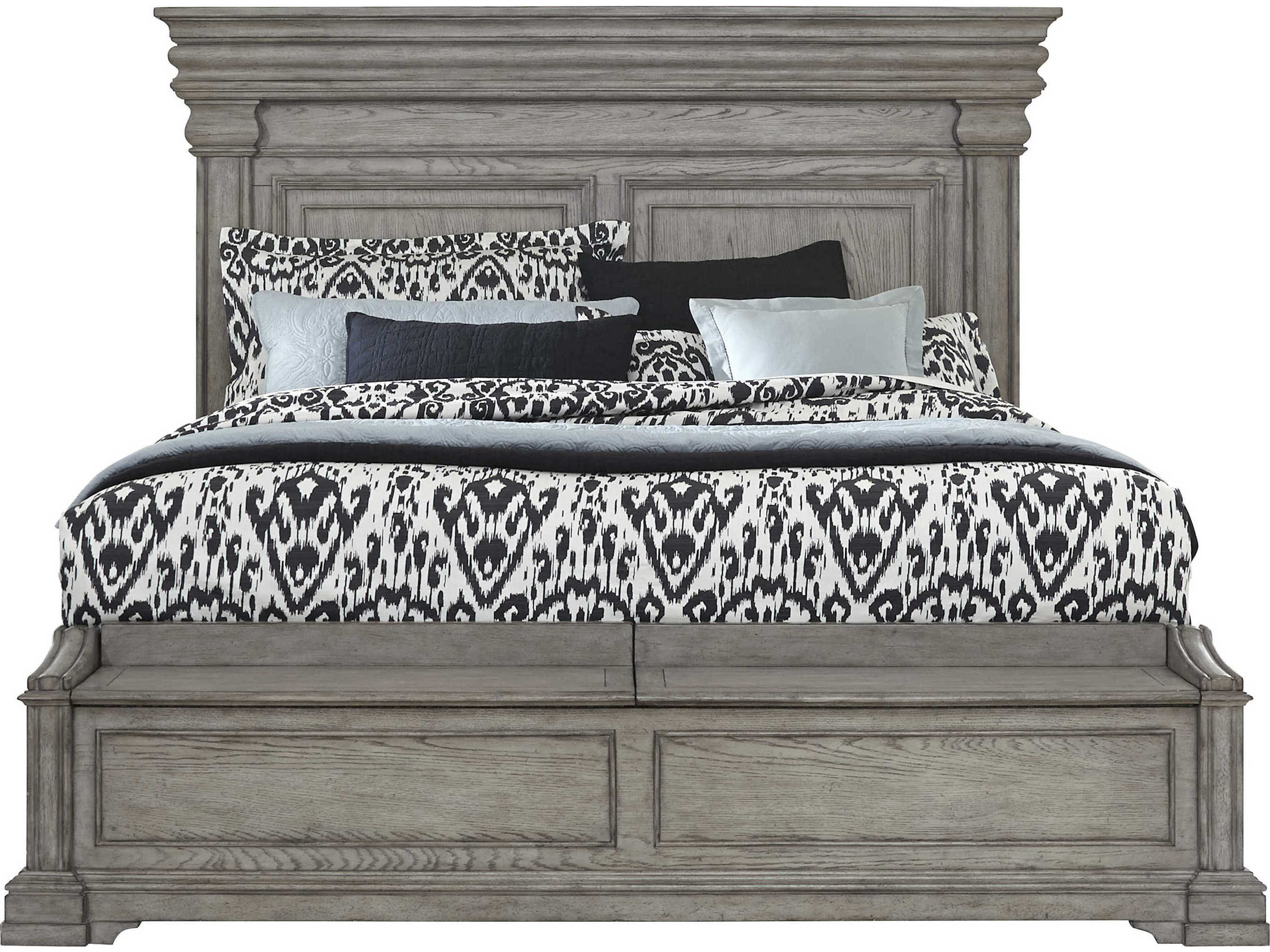 Pulaski Madison Ridge Heritage Taupe Gray Hardwood Wood California King Panel Bed