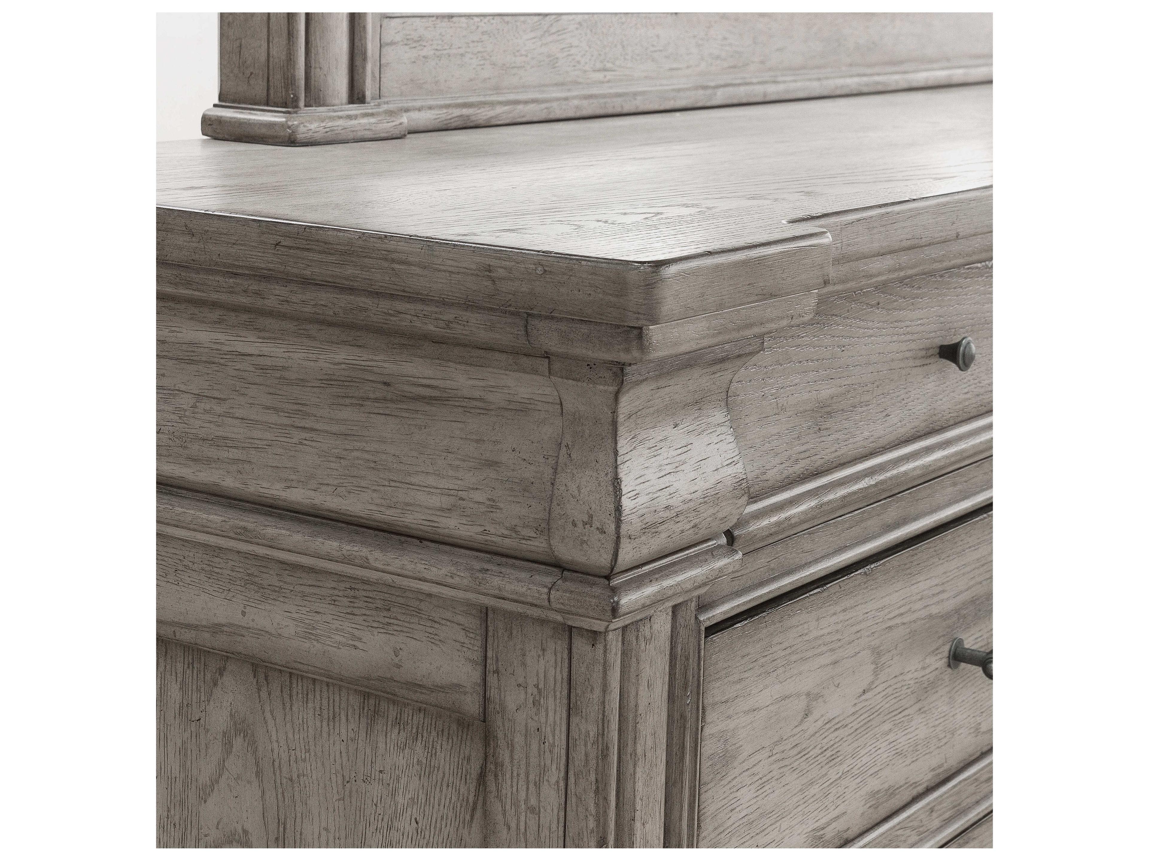 Pulaski Madison Ridge 10-Drawers Gray Oak Wood Dresser with Mirror