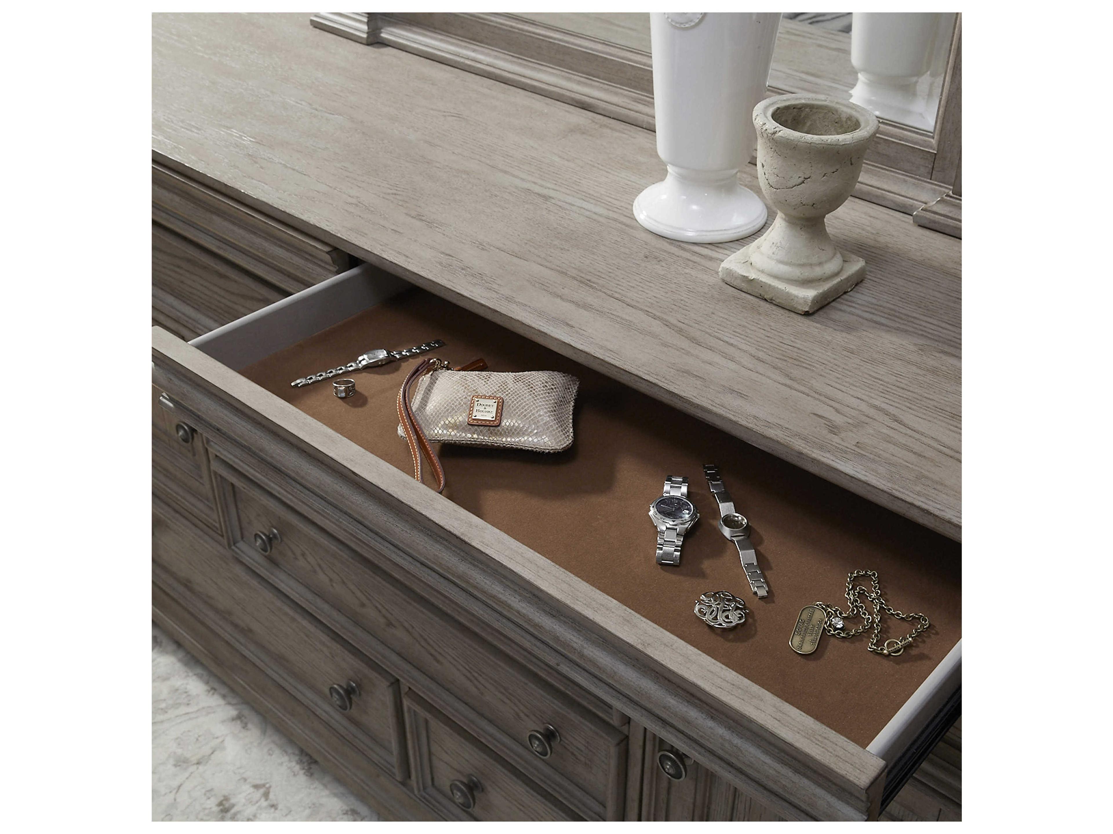 Pulaski Kingsbury 8-Drawers Rubberwood Dresser with Mirror