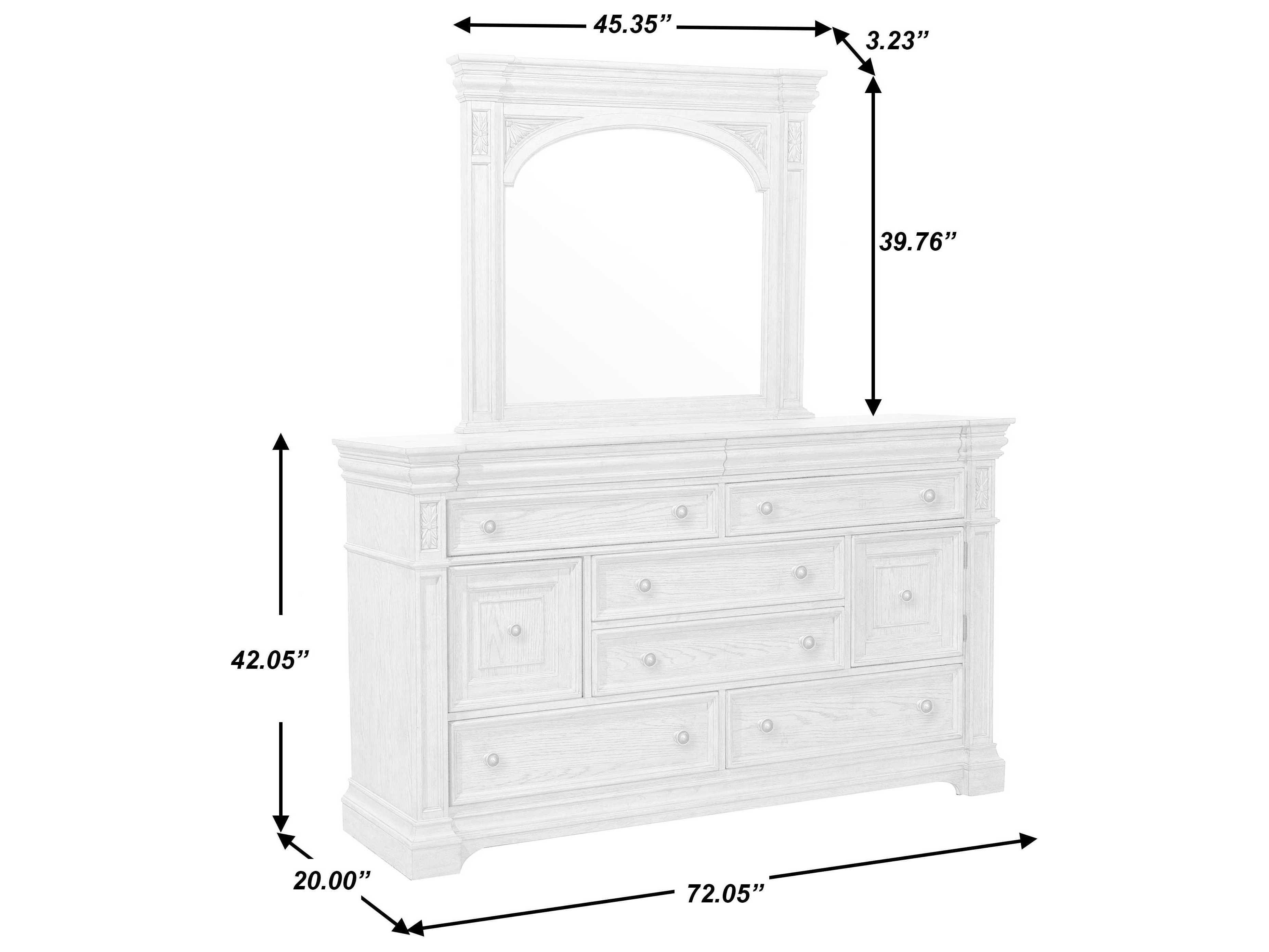 Pulaski Kingsbury 8-Drawers Rubberwood Dresser with Mirror