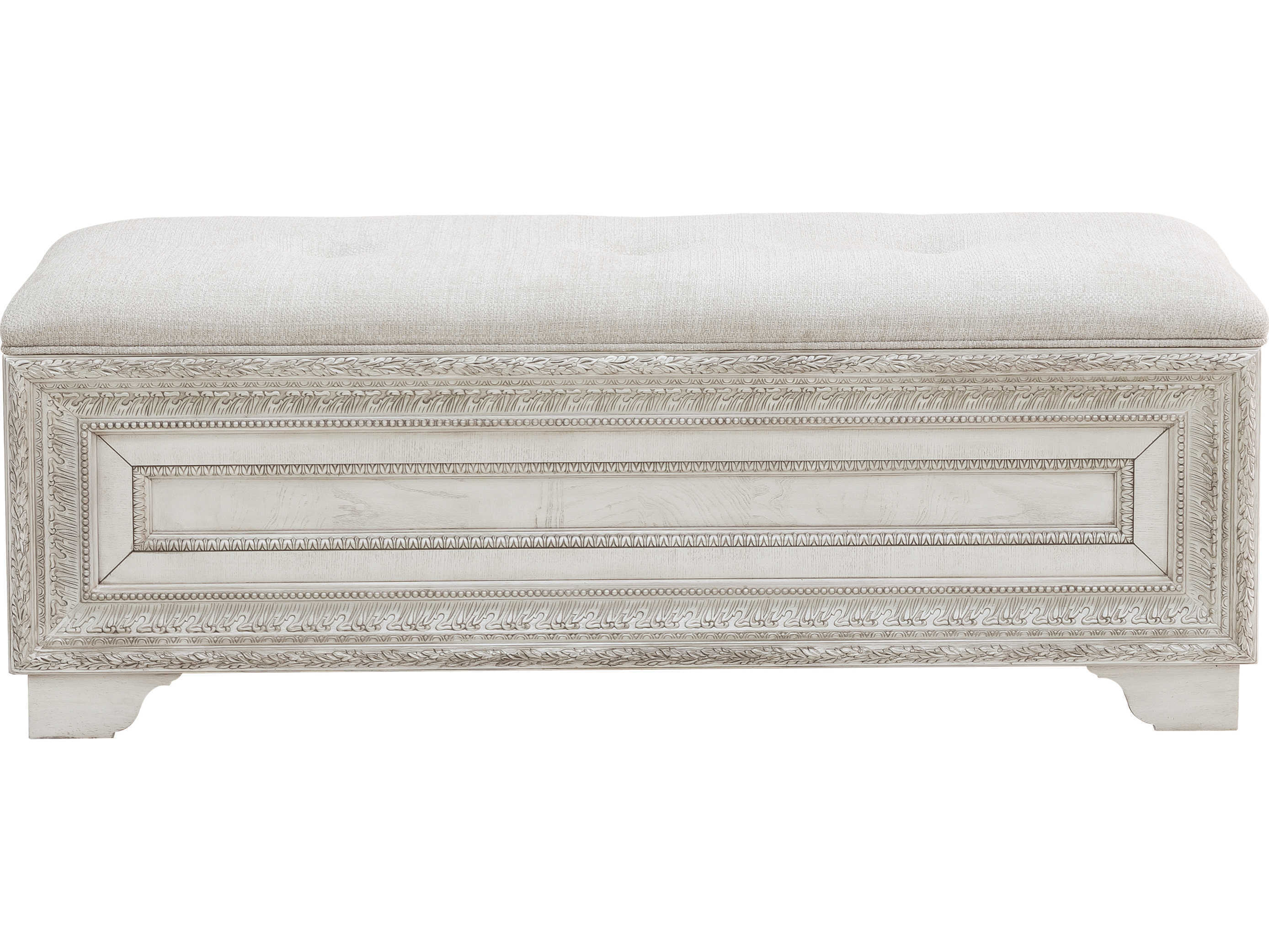 Pulaski Camila Creamy White Upholstered Accent Bench