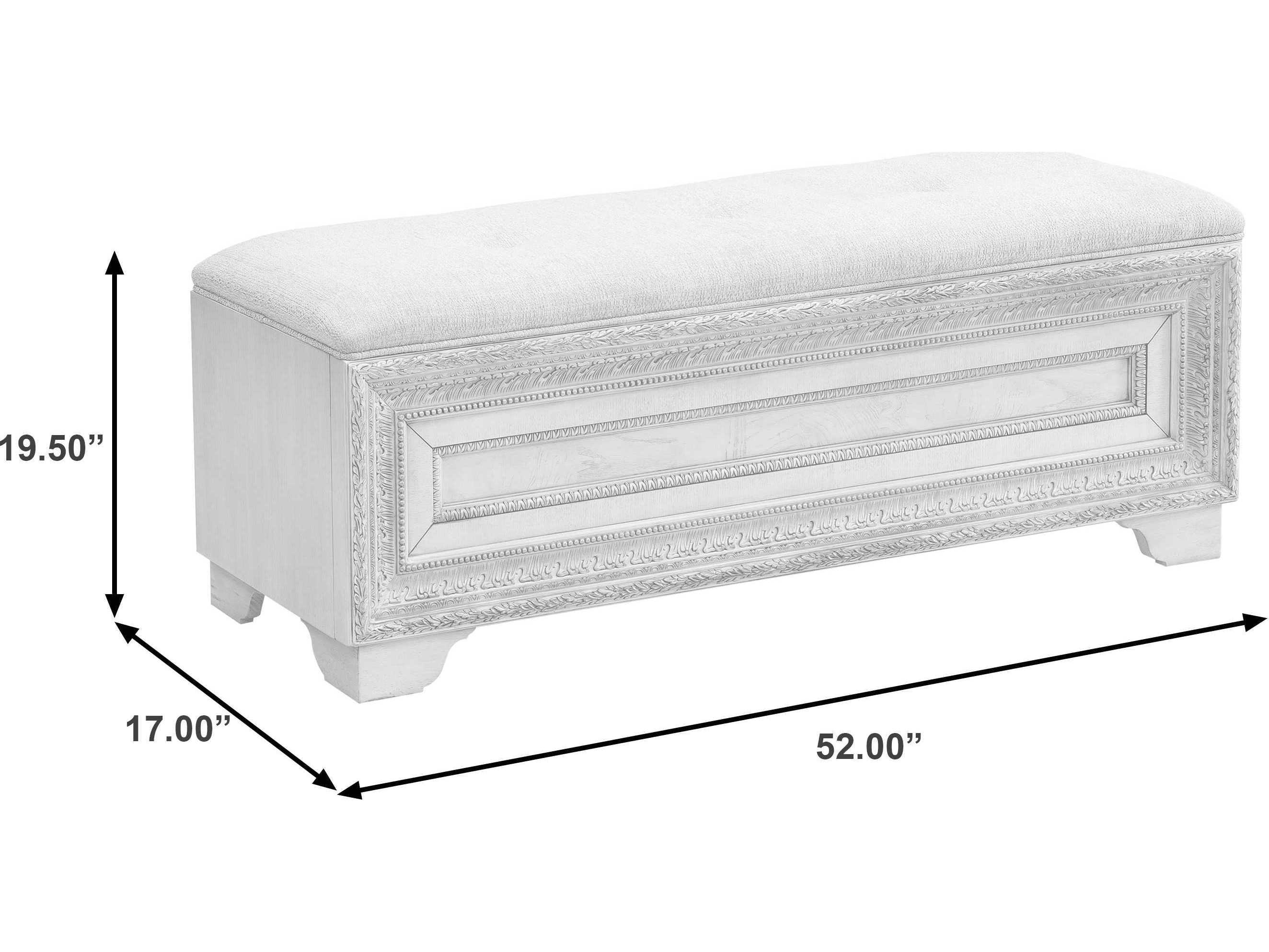 Pulaski Camila Creamy White Upholstered Accent Bench