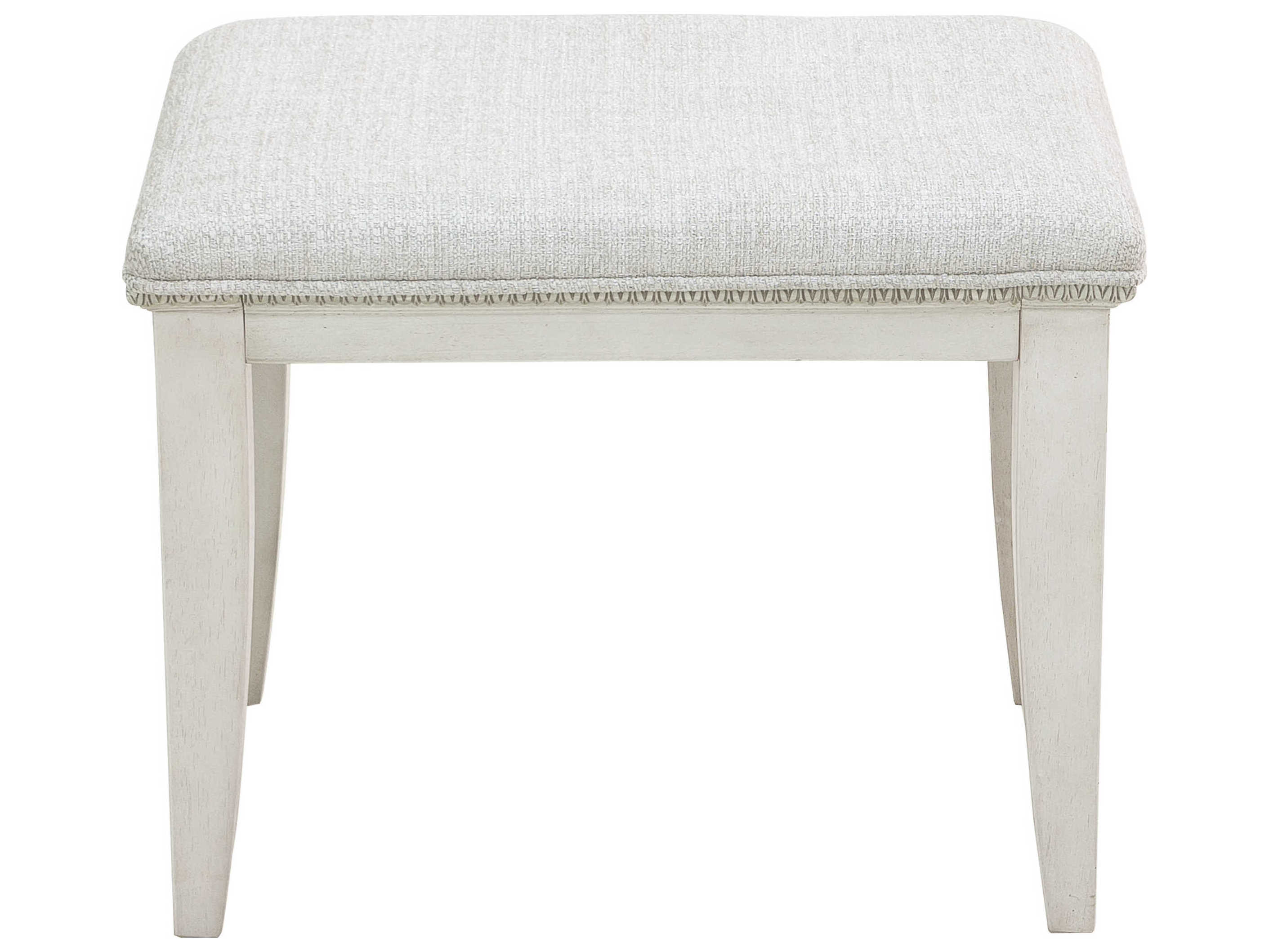 Pulaski Camila Esprit Creamy White Upholstered Accent Stool