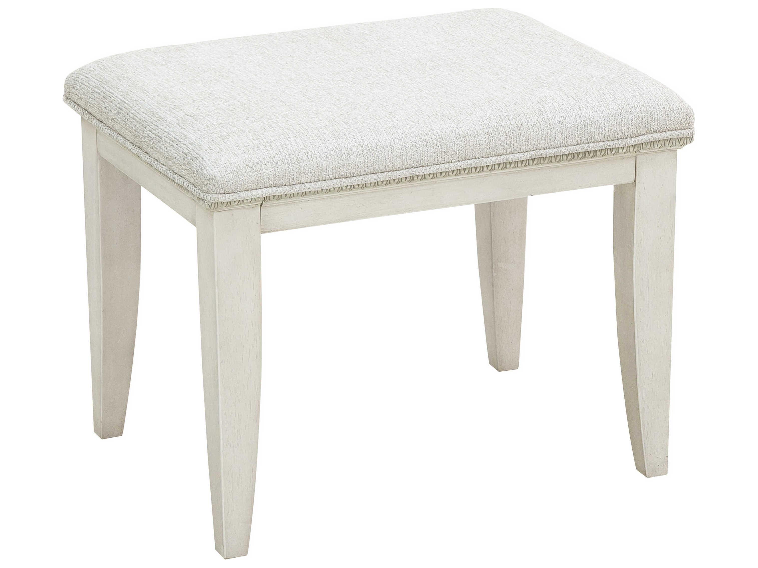 Pulaski Camila Esprit Creamy White Upholstered Accent Stool