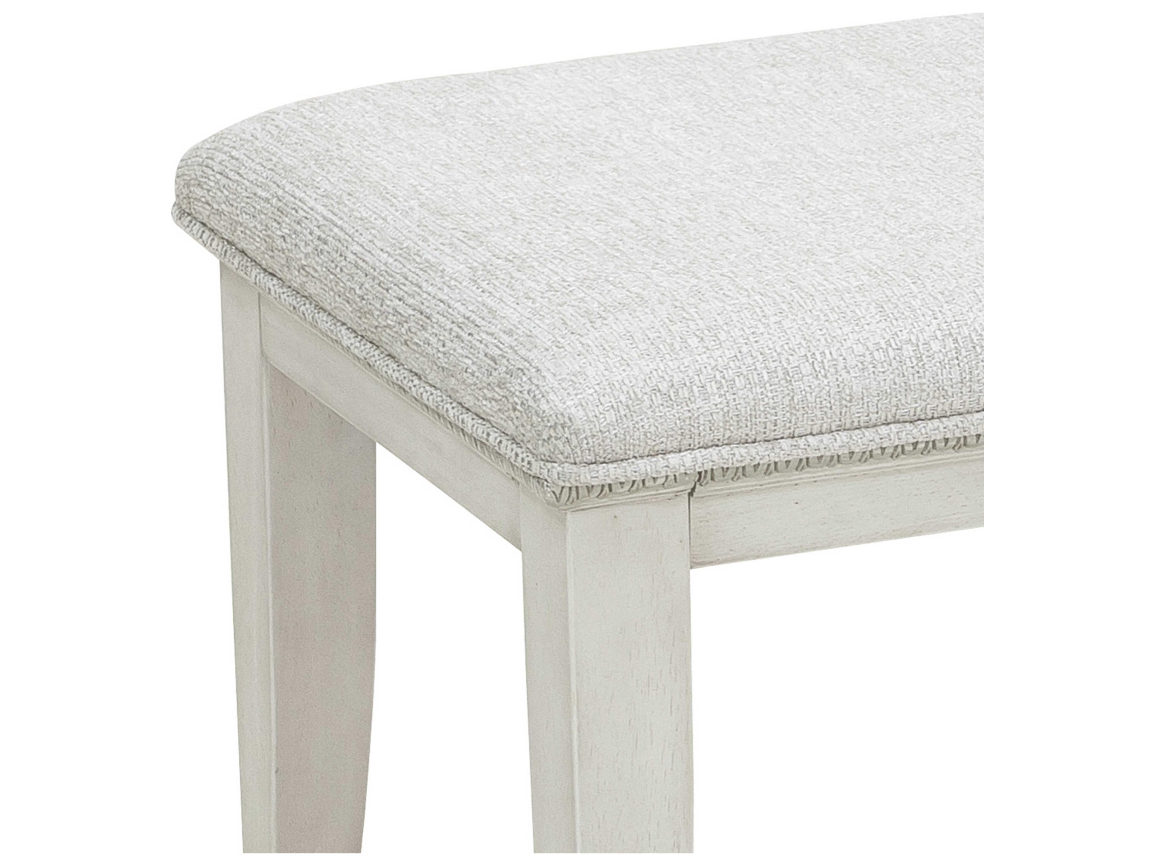 Pulaski Camila Esprit Creamy White Upholstered Accent Stool