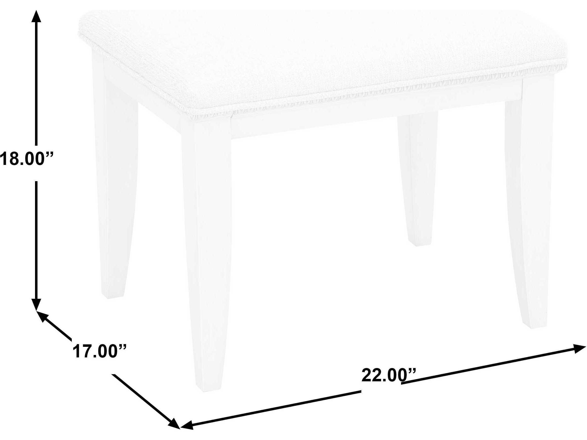 Pulaski Camila Esprit Creamy White Upholstered Accent Stool