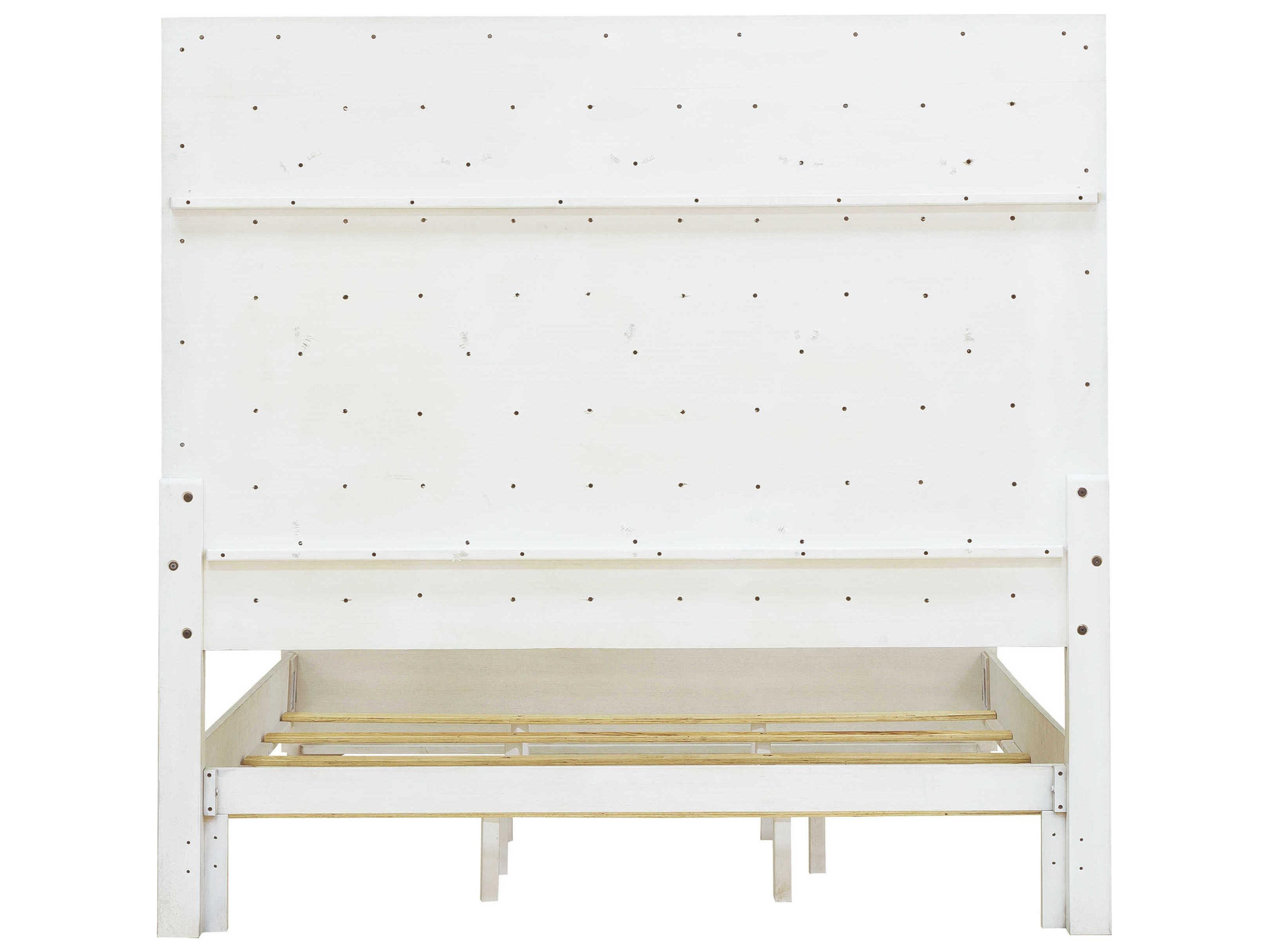 Pulaski Camila Creamy White Rubberwood Upholstered King Panel Bed