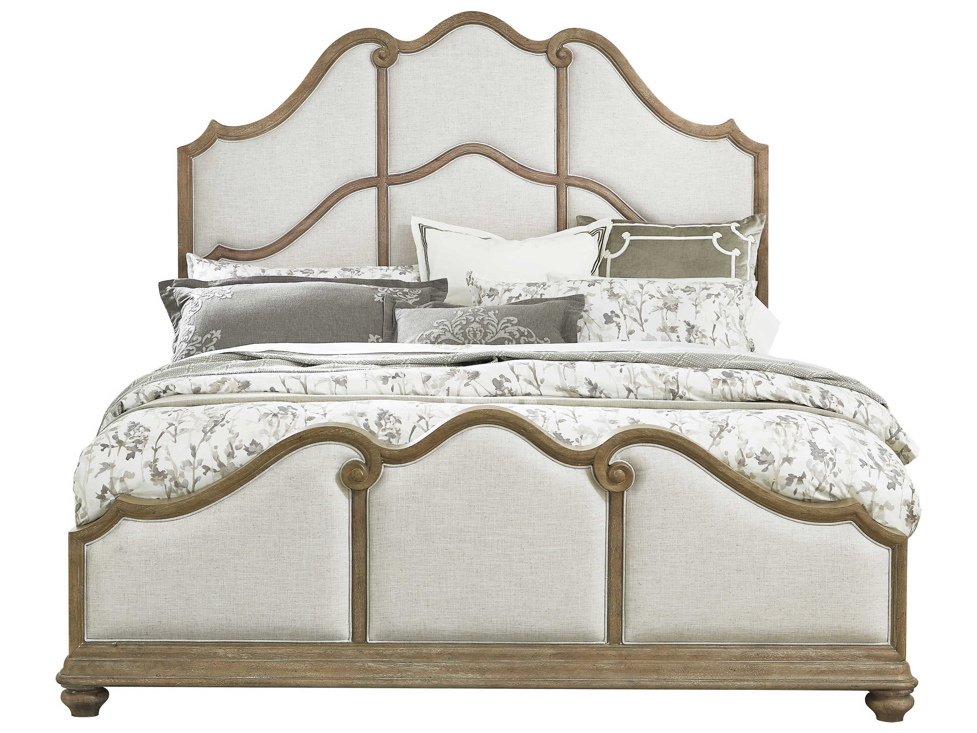 Pulaski Weston Hills Linen Textured Natural Hardwood Upholstered Queen Panel Bed