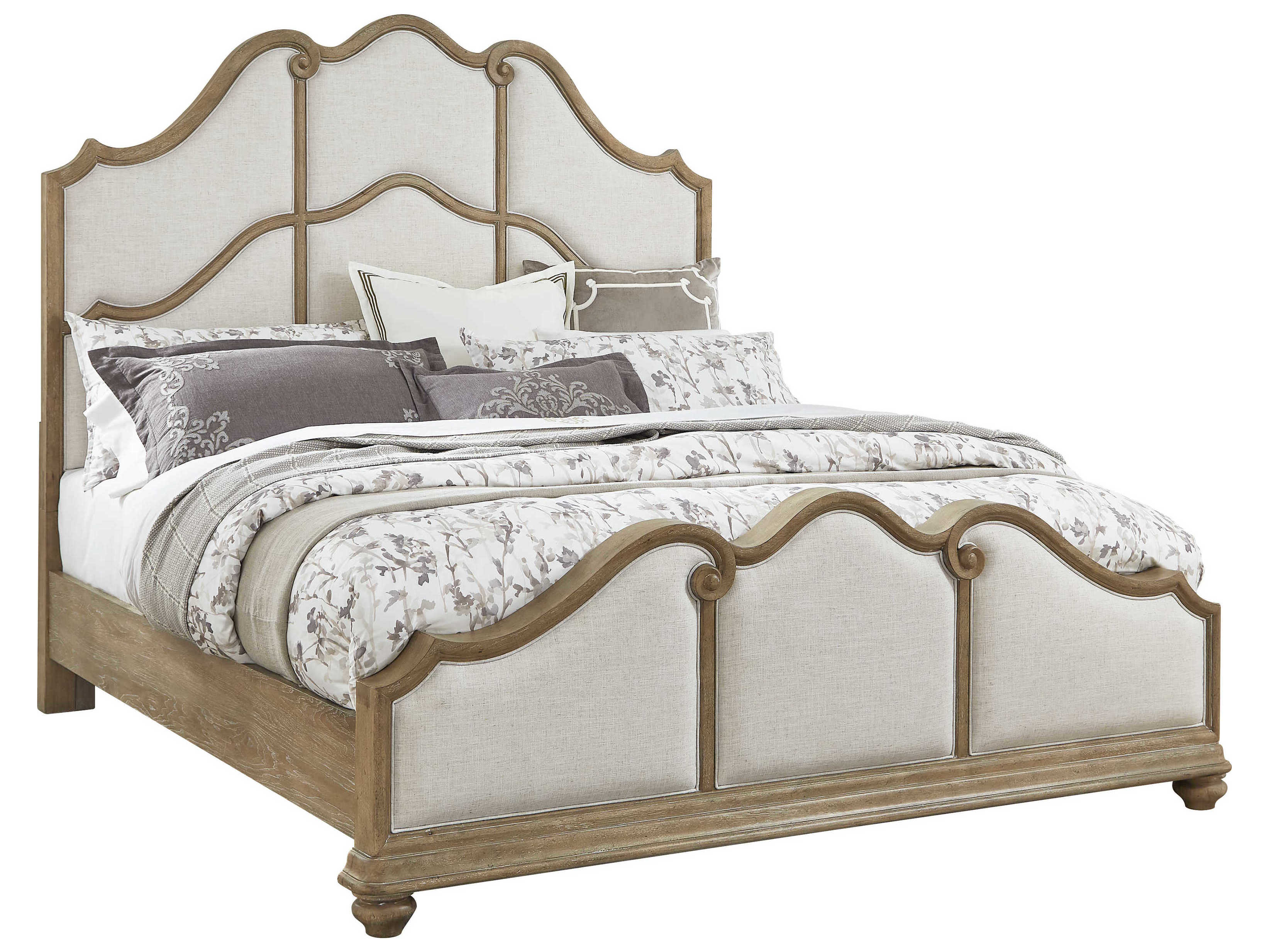 Pulaski Weston Hills Linen Textured Natural Brown Hardwood Upholstered King Panel Bed