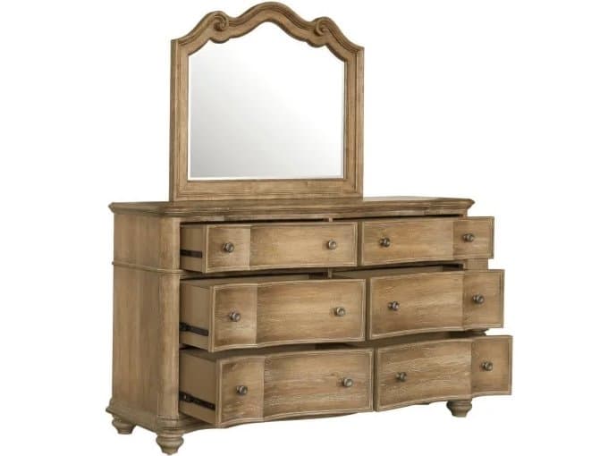 Pulaski Weston Hills 6-Drawers Brown Double Dresser with Mirror