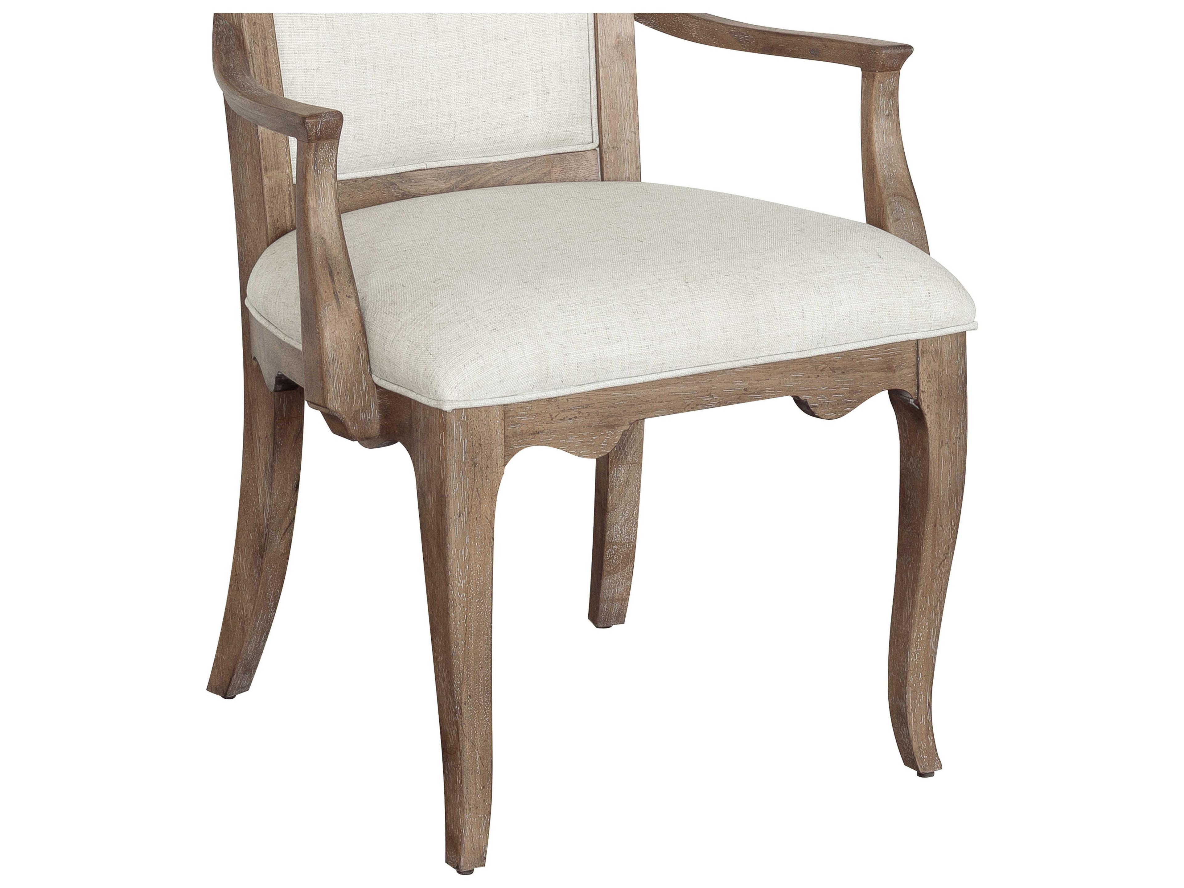 Pulaski Weston Hills Hardwood Beige Upholstered Arm Dining Chair