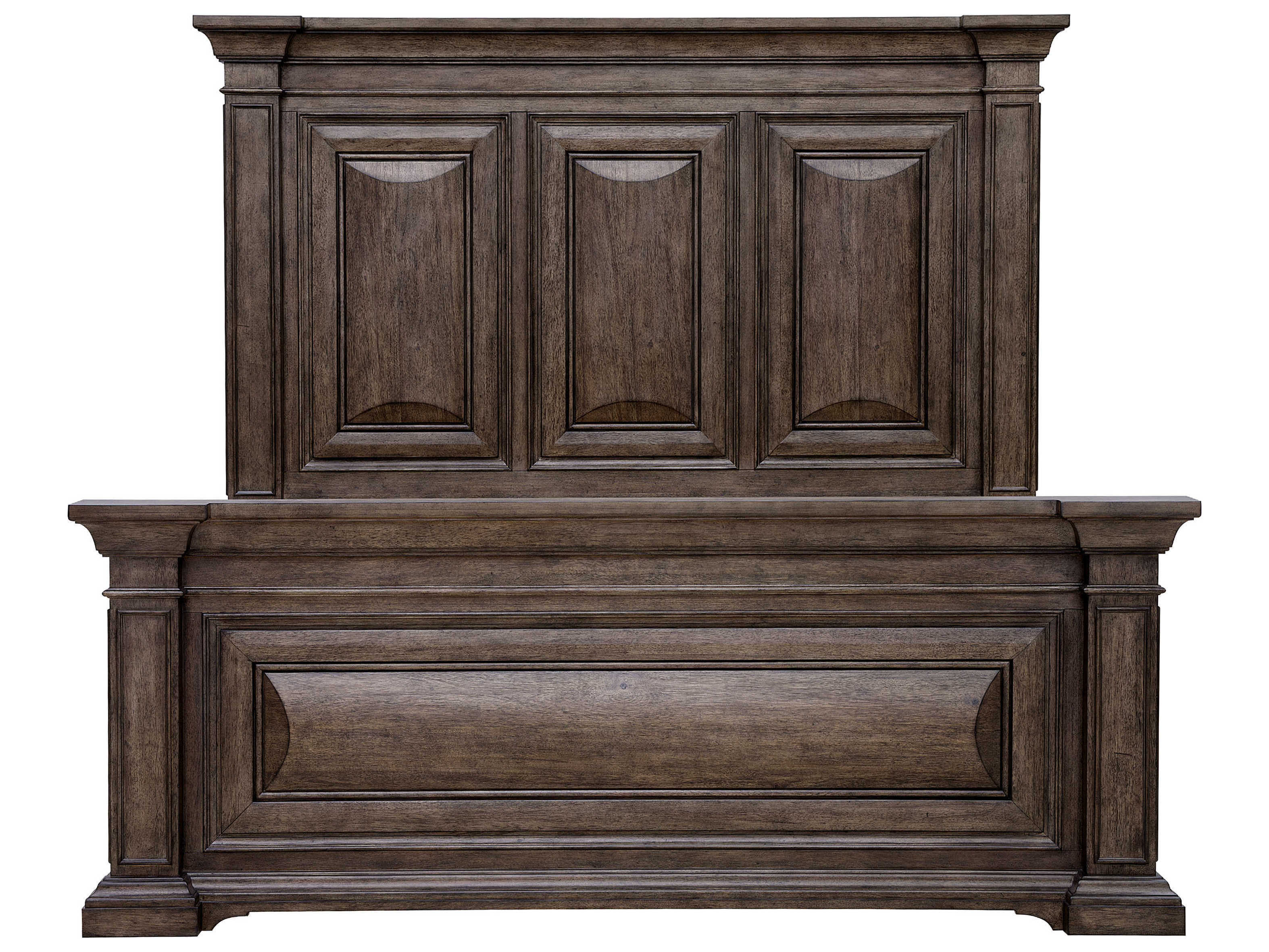 Pulaski Woodbury Cowboy Boots Brown Rubberwood Wood Queen Panel Bed