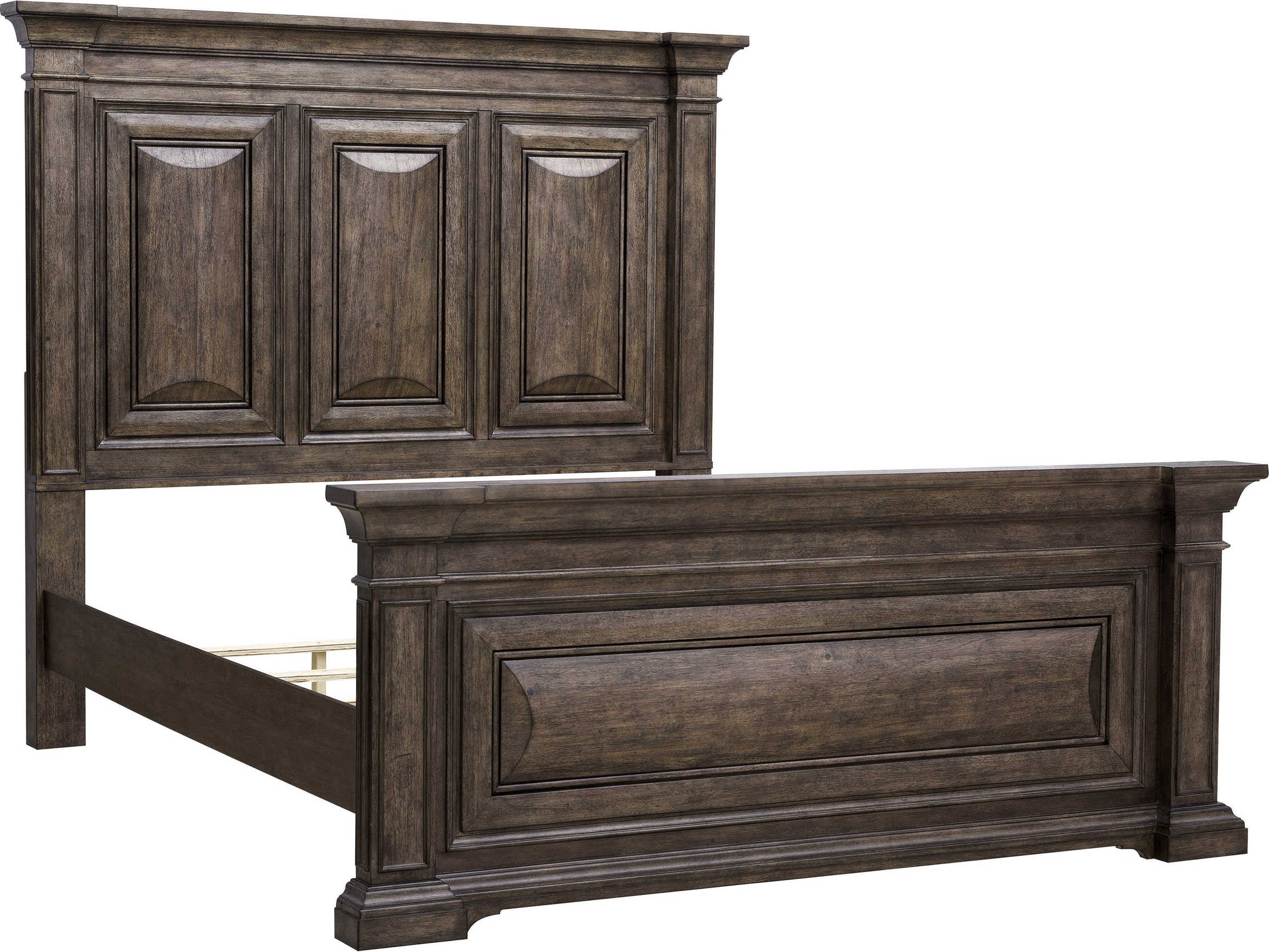 Pulaski Woodbury Cowboy Boots Brown Rubberwood Wood Queen Panel Bed