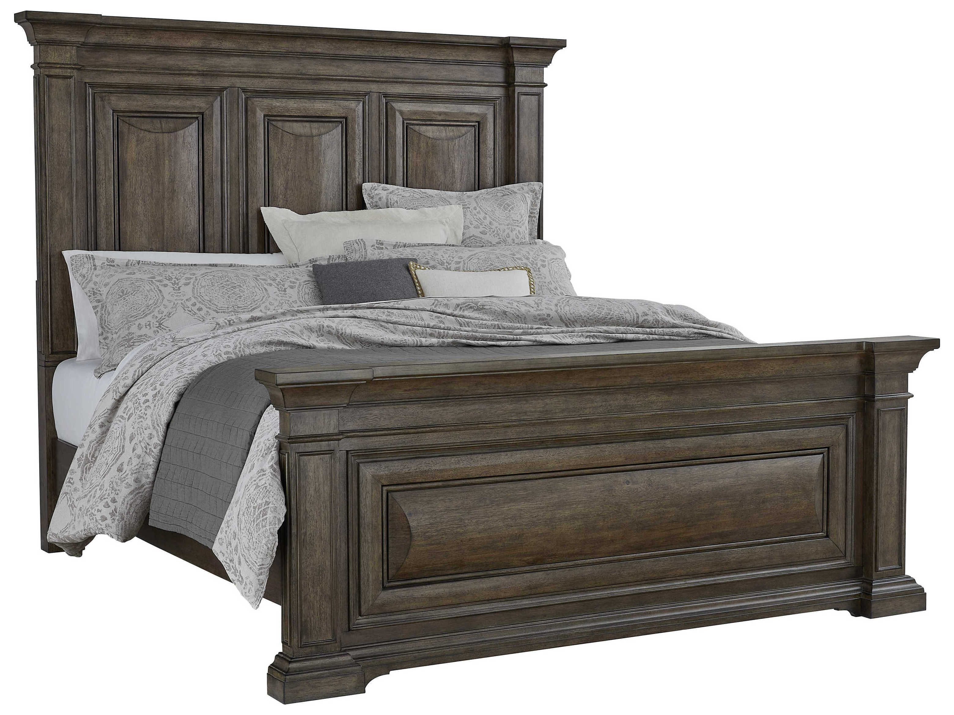 Pulaski Woodbury Cowboy Boots Brown Rubberwood Wood King Panel Bed