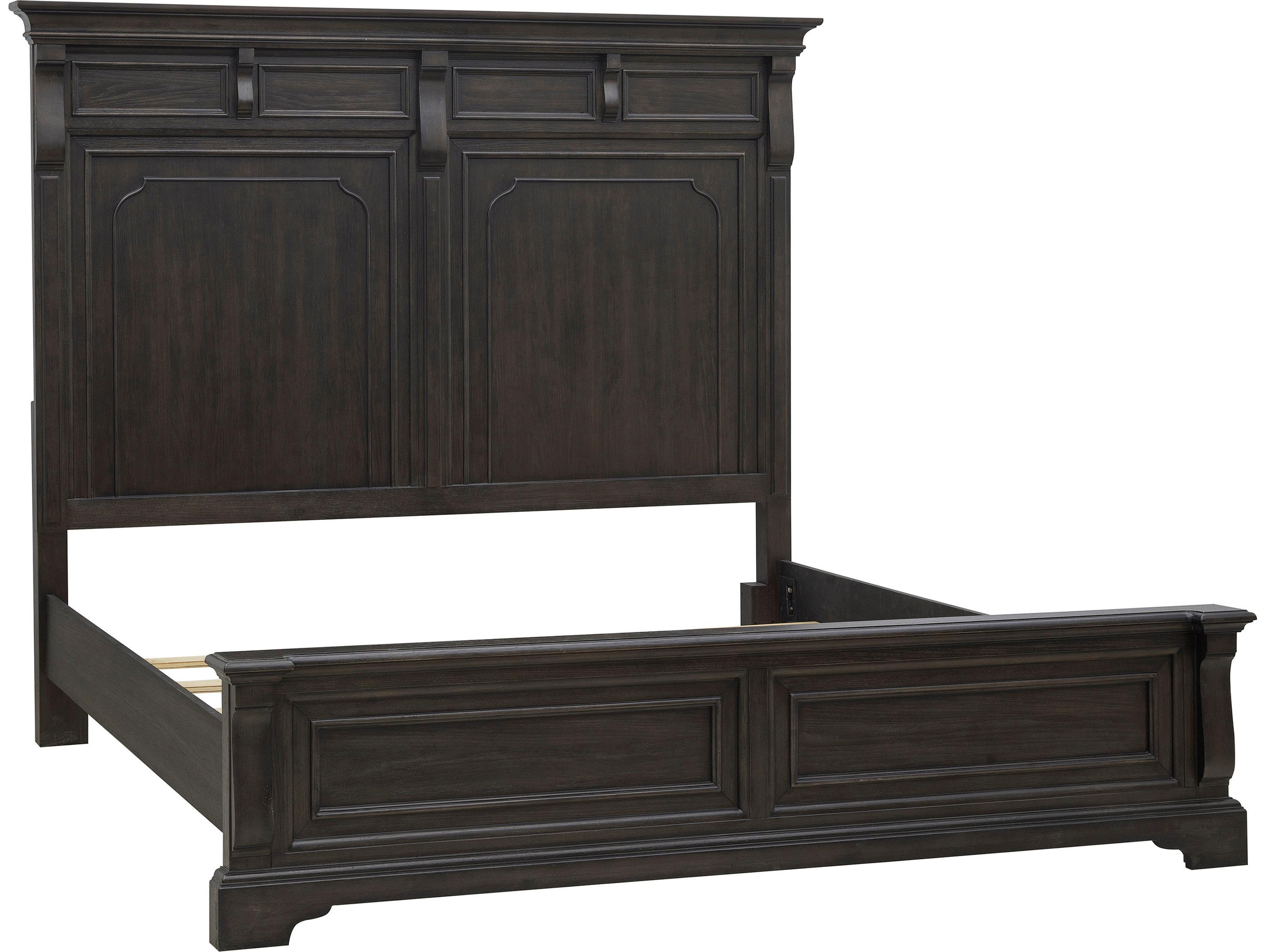 Pulaski Hickory Creek Brown Velvet Wood Queen Panel Bed