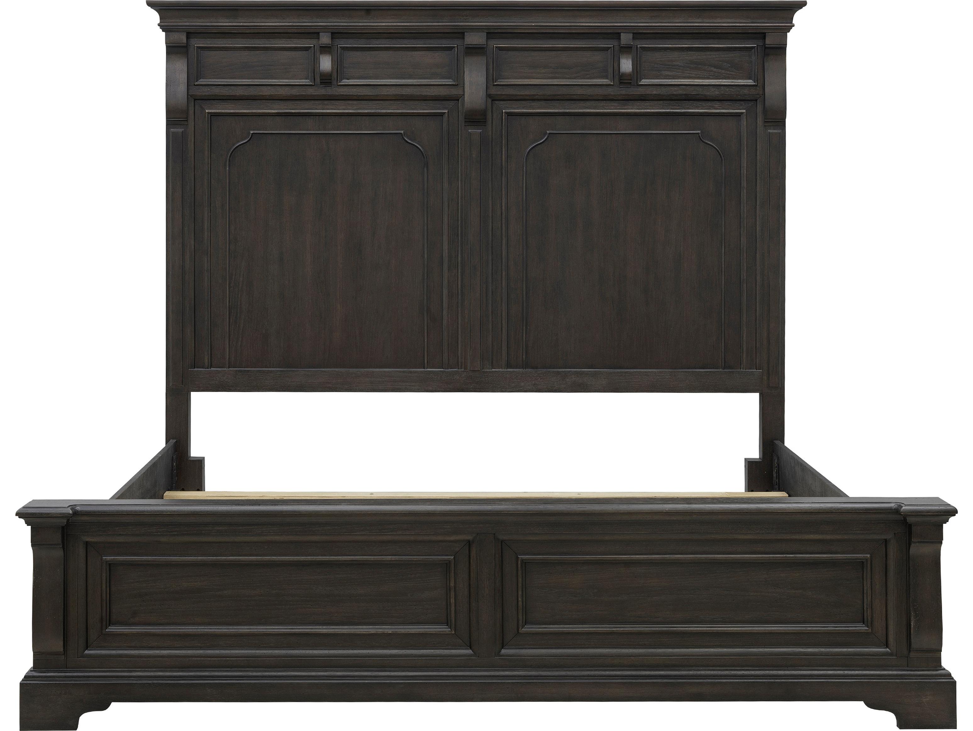 Pulaski Hickory Creek Brown Velvet Wood Queen Panel Bed