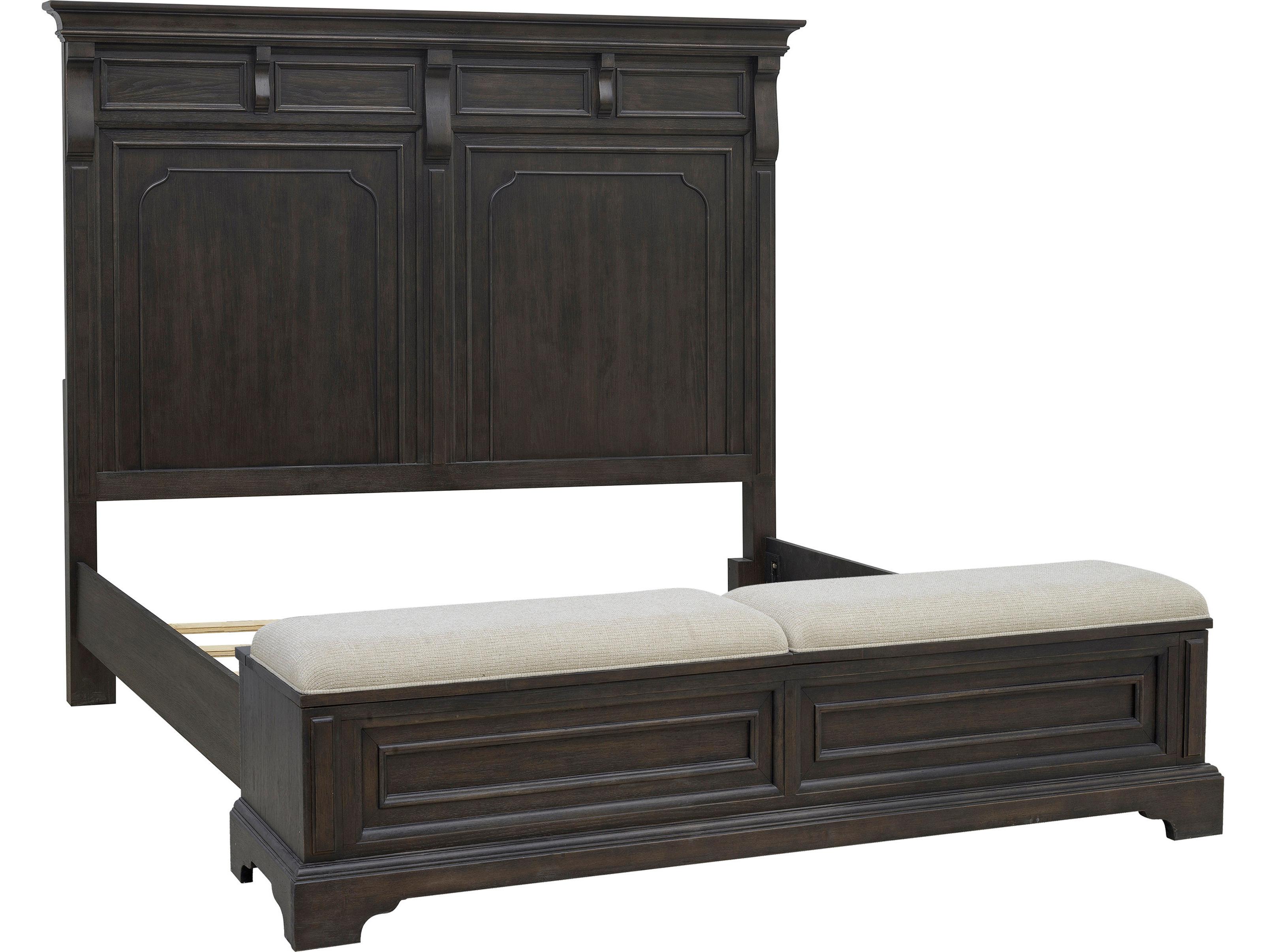 Pulaski Hickory Creek Brown Velvet Wood Queen Panel Bed