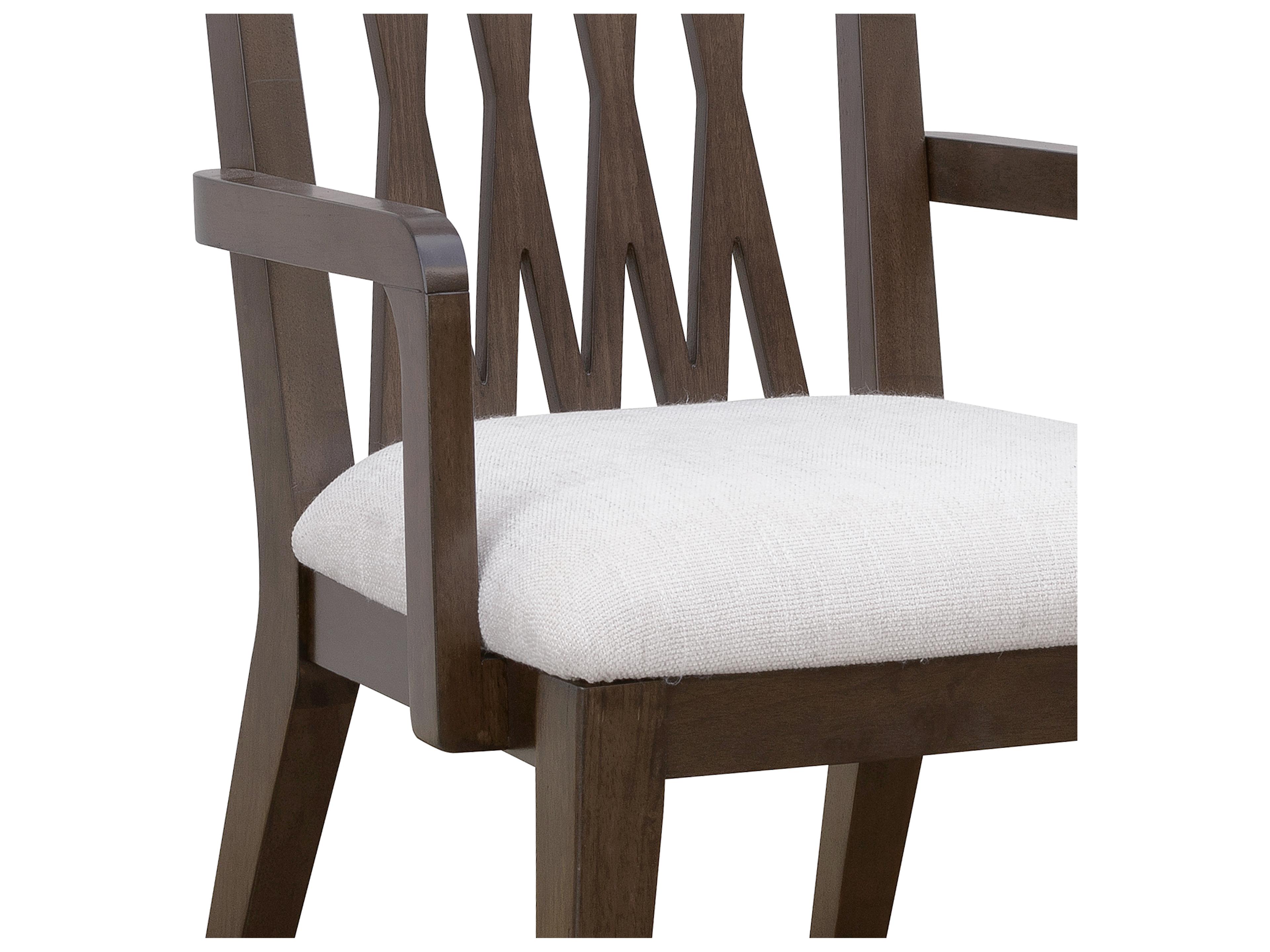 Pulaski Asher Park Rubberwood Brown Upholstered Arm Dining Chair