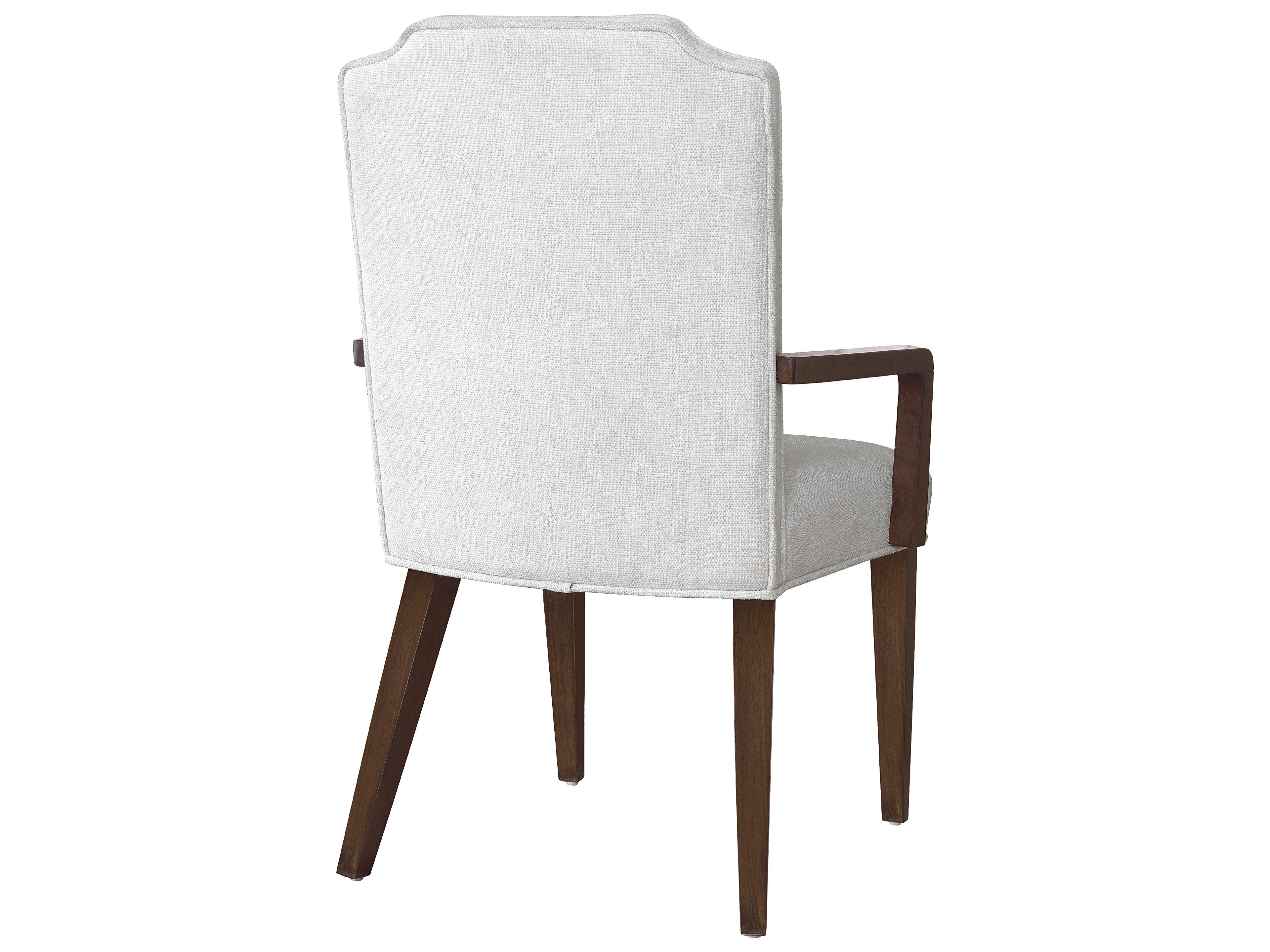Pulaski Asher Park Rubberwood White Upholstered Arm Dining Chair