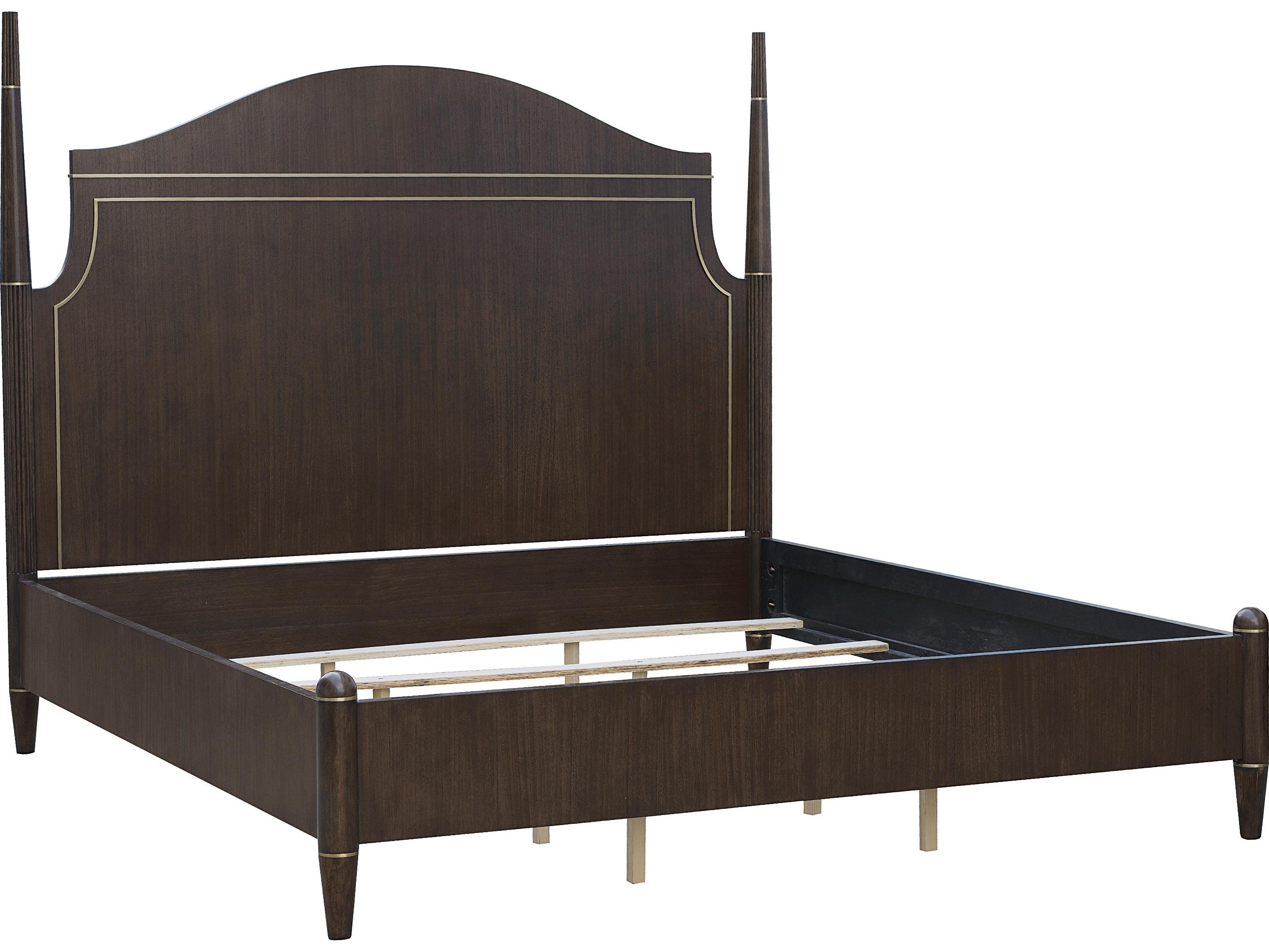 Pulaski Asher Park Piano Brown Rubberwood Wood Queen Four Poster Bed