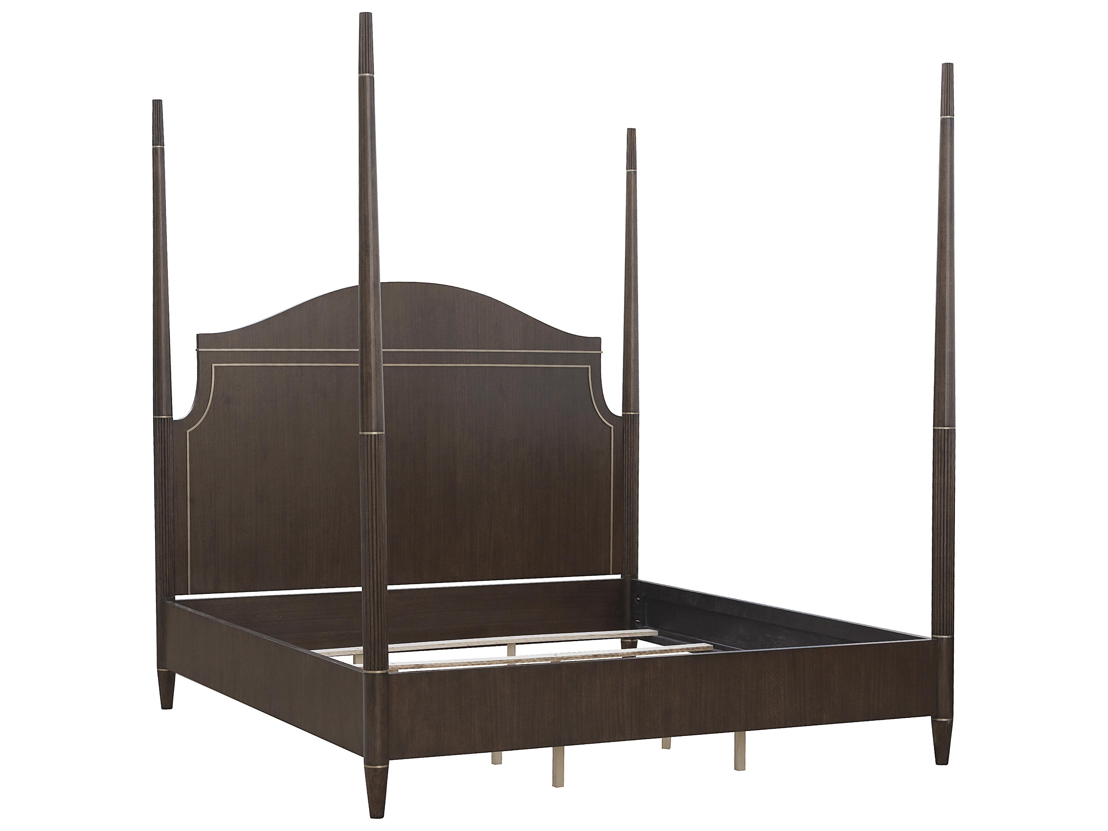 Pulaski Asher Park Piano Brown Rubberwood Wood Queen Four Poster Bed