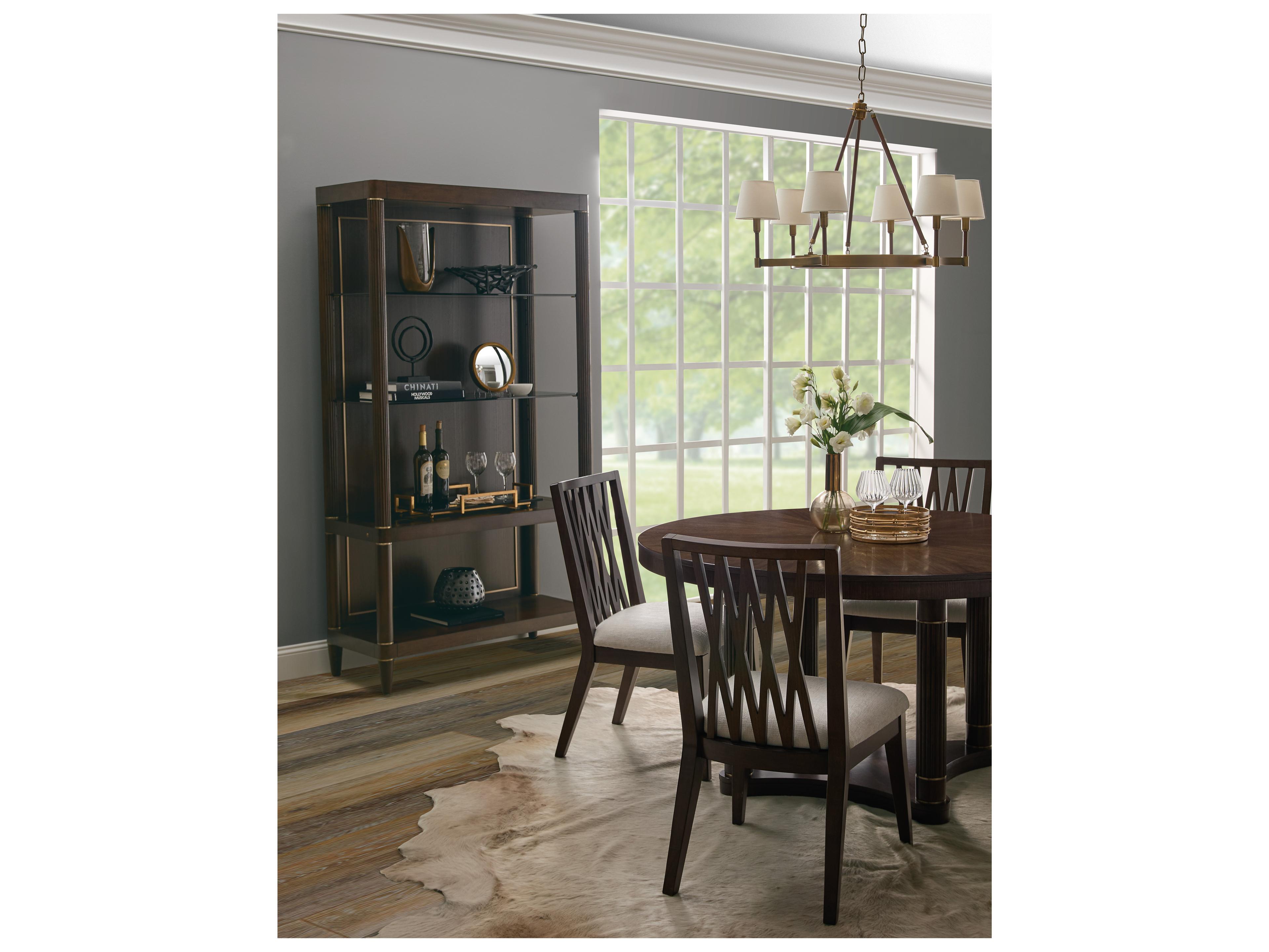 Pulaski Asher Park Round Wood Piano Brown Dining Table