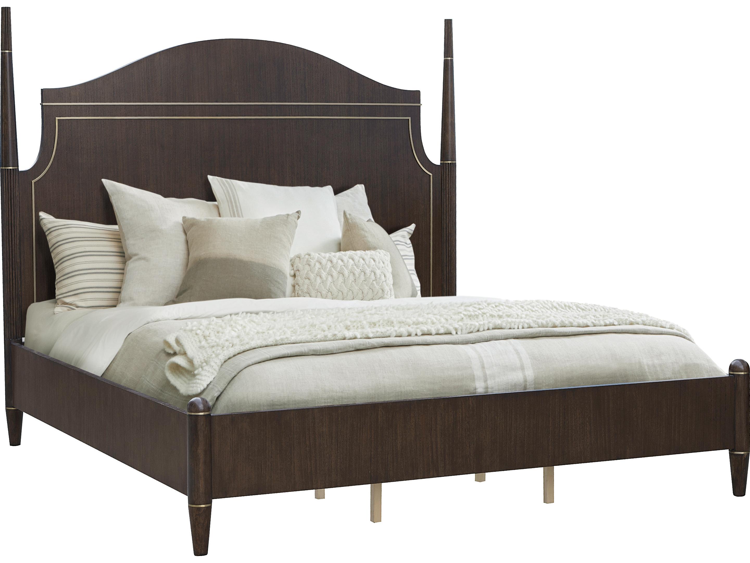 Pulaski Asher Park Piano Brown Rubberwood Wood California King Four Poster Bed