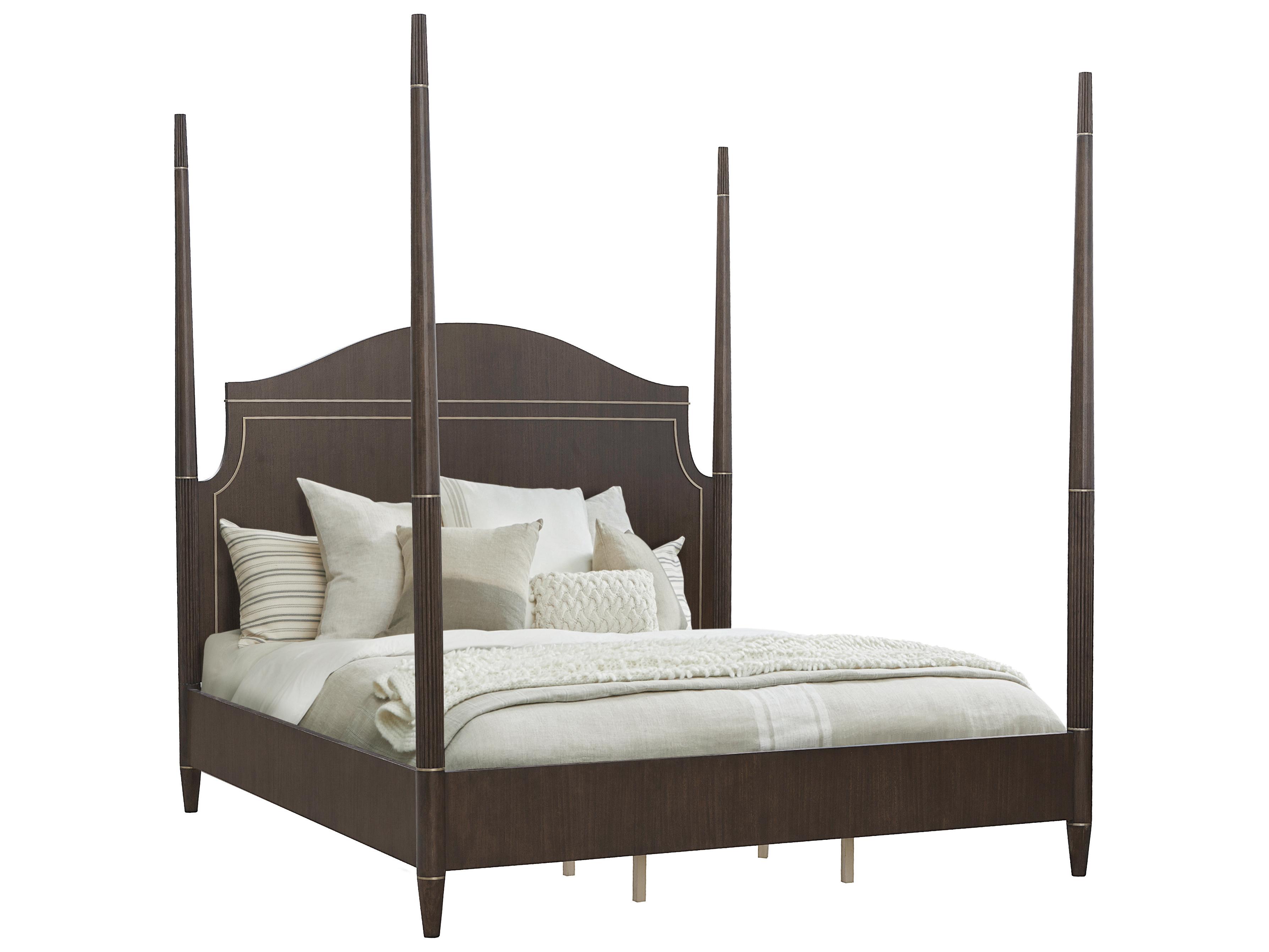 Pulaski Asher Park Piano Brown Rubberwood Wood California King Four Poster Bed