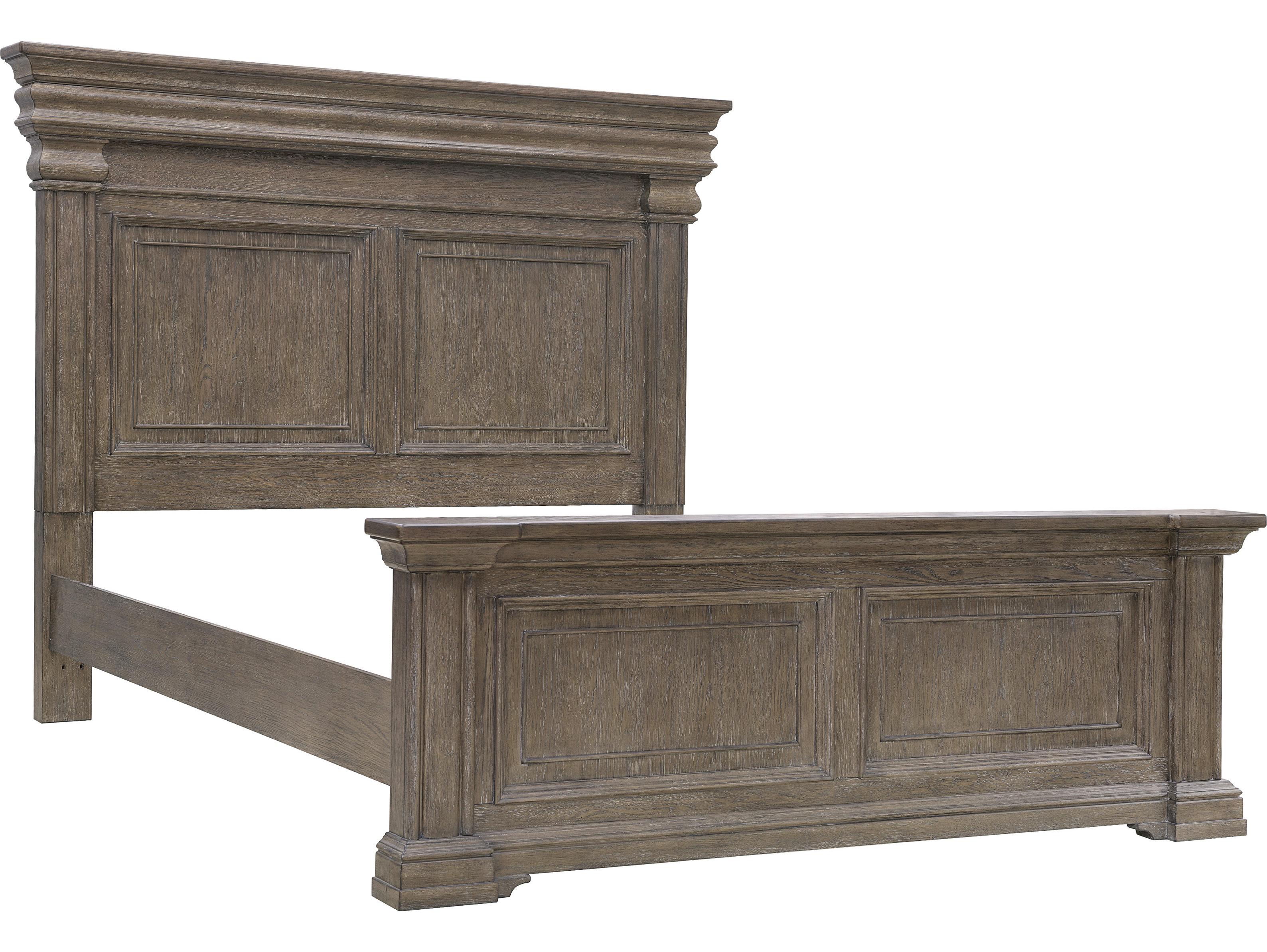 Pulaski Madison Ridge Brown Natural Bark Rubberwood Wood Queen Panel Bed