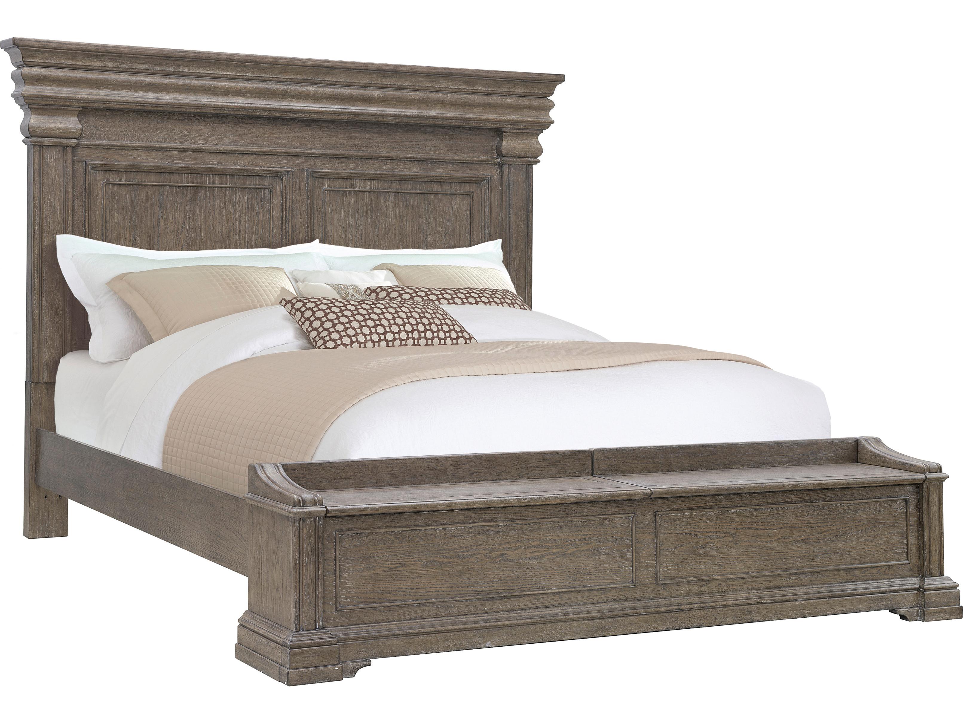 Pulaski Madison Ridge Brown Natural Bark Rubberwood Wood Queen Panel Bed