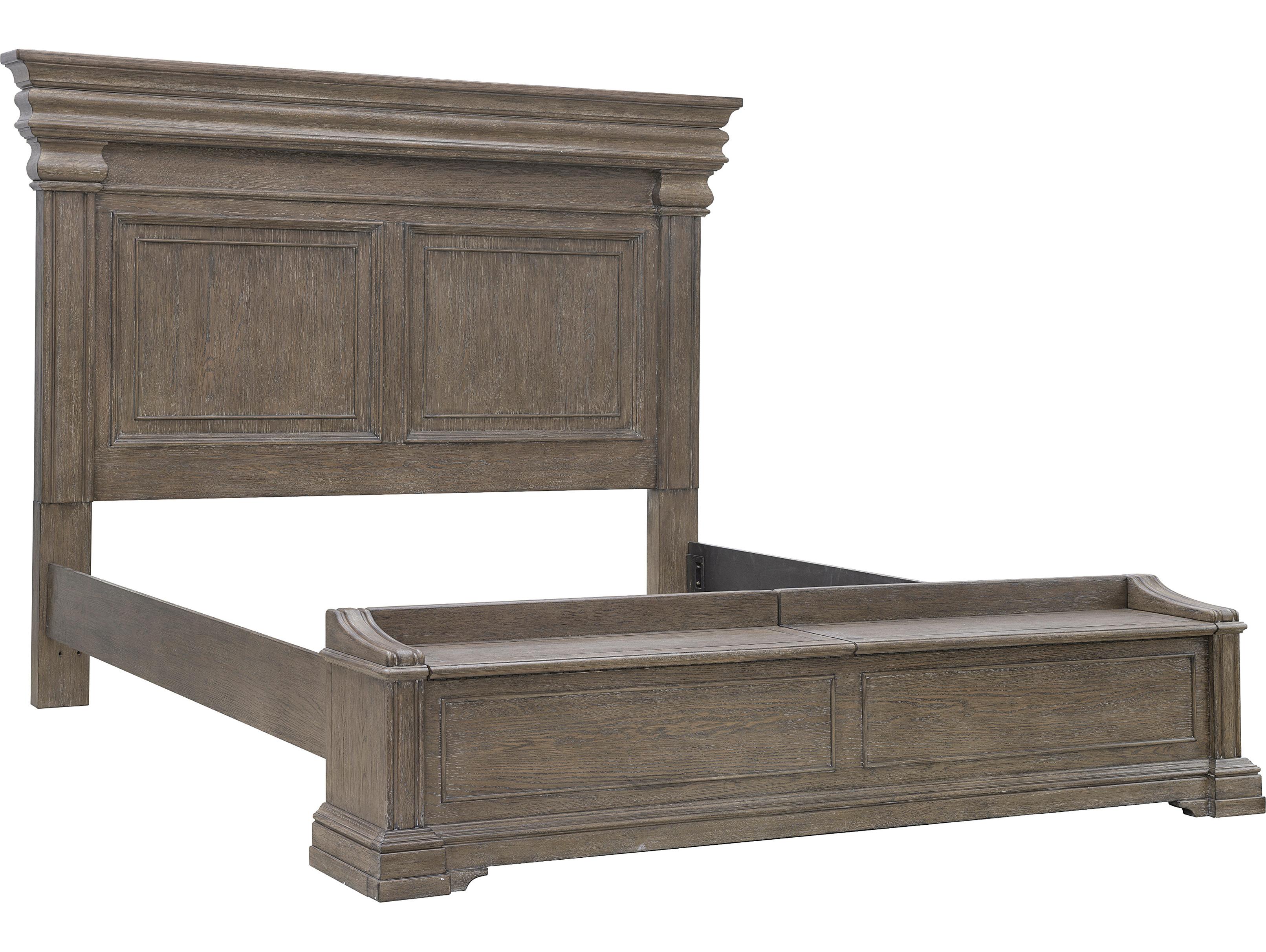 Pulaski Madison Ridge Brown Natural Bark Rubberwood Wood Queen Panel Bed