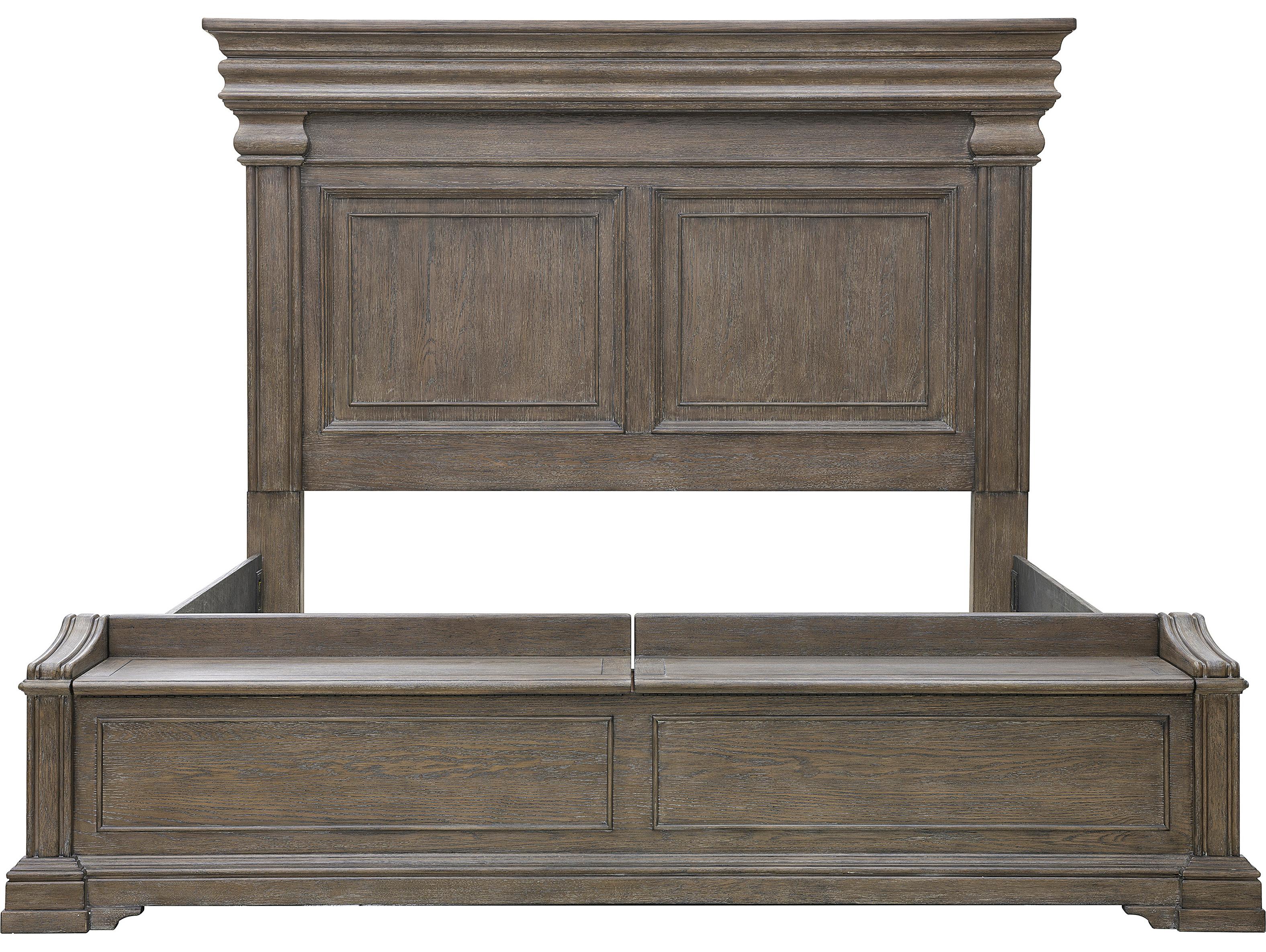 Pulaski Madison Ridge Brown Natural Bark Rubberwood Wood California King Panel Bed