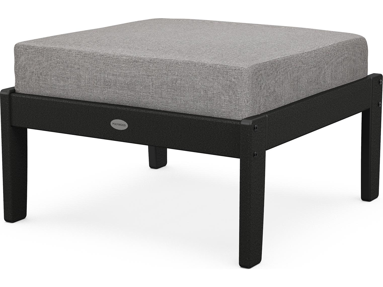 POLYWOOD® Braxton Recycled Plastic Cushion Outdoor Ottoman