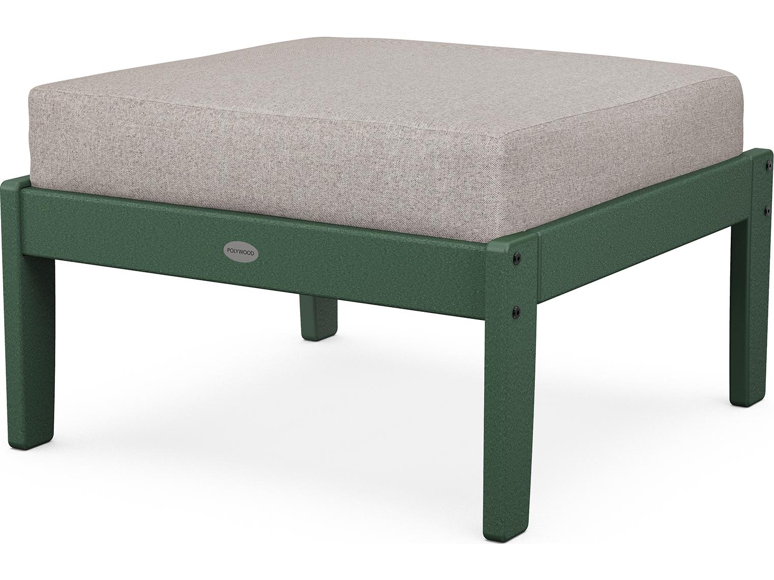 POLYWOOD® Braxton Recycled Plastic Cushion Outdoor Ottoman