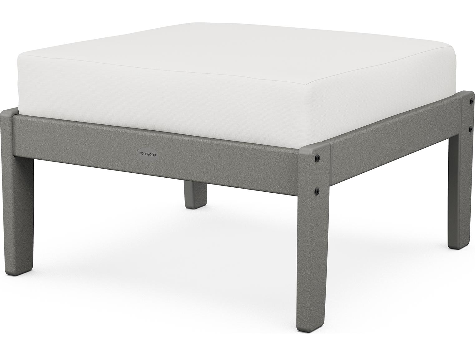 POLYWOOD® Braxton Recycled Plastic Cushion Outdoor Ottoman