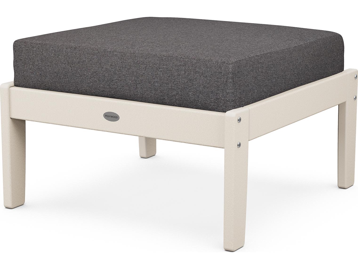 POLYWOOD® Braxton Recycled Plastic Cushion Outdoor Ottoman