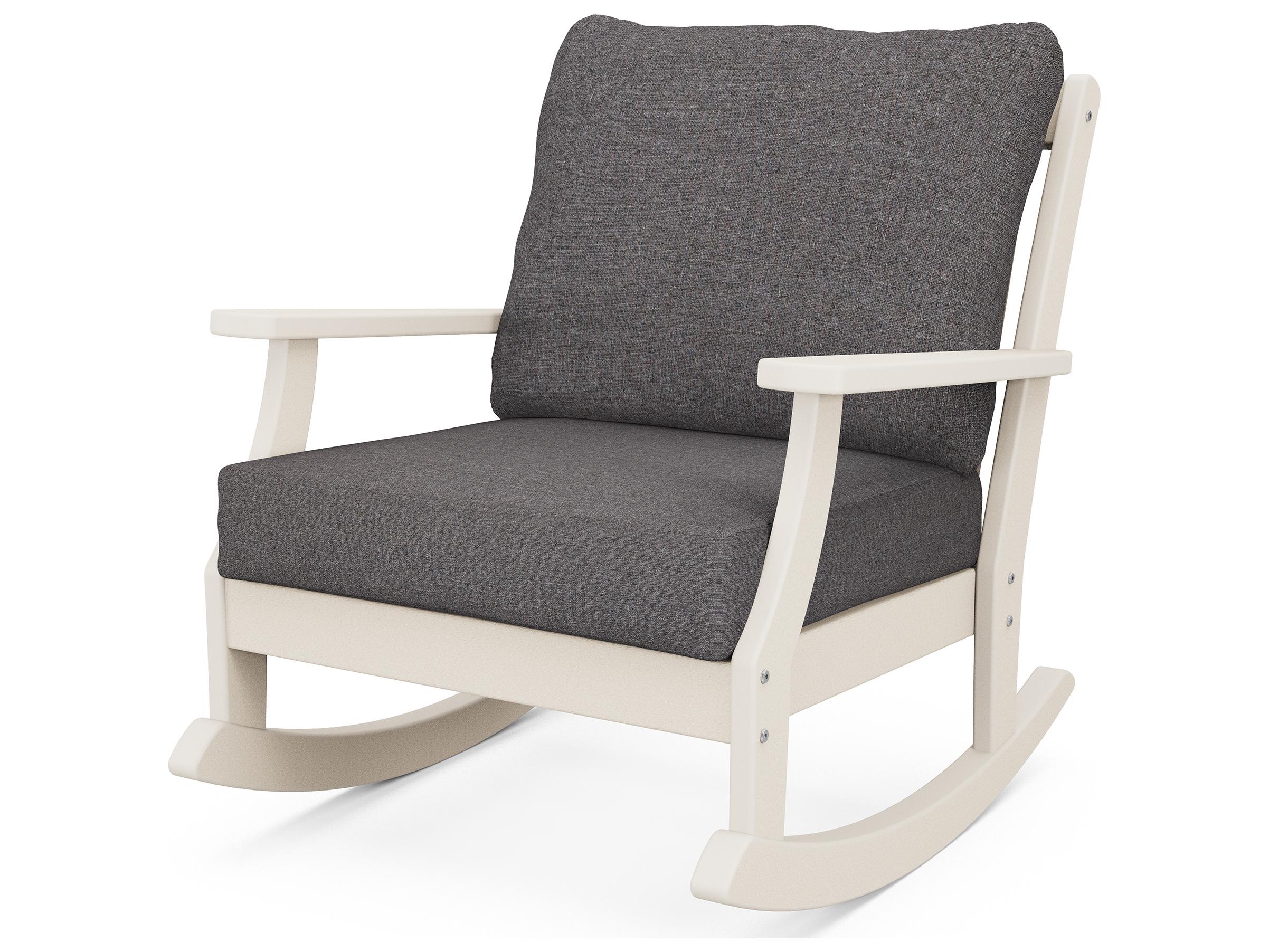 POLYWOOD® Braxton Deep Seating Recycled Plastic Rocking Patio Lounge Chair