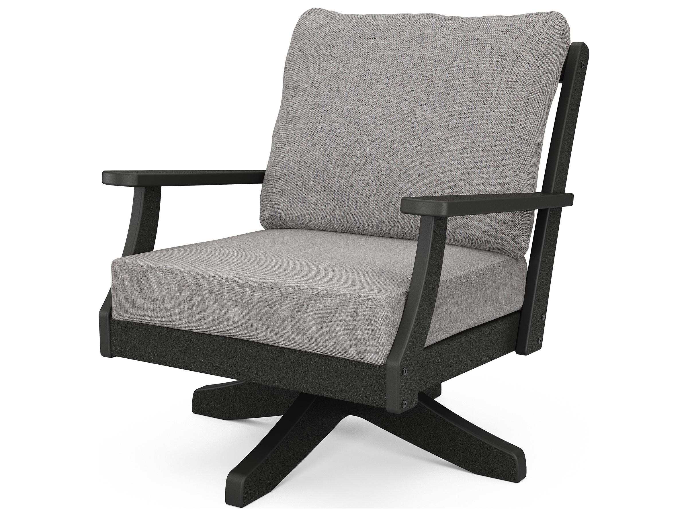 POLYWOOD® Braxton Deep Seating Recycled Plastic Swivel Outdoor Lounge Chair