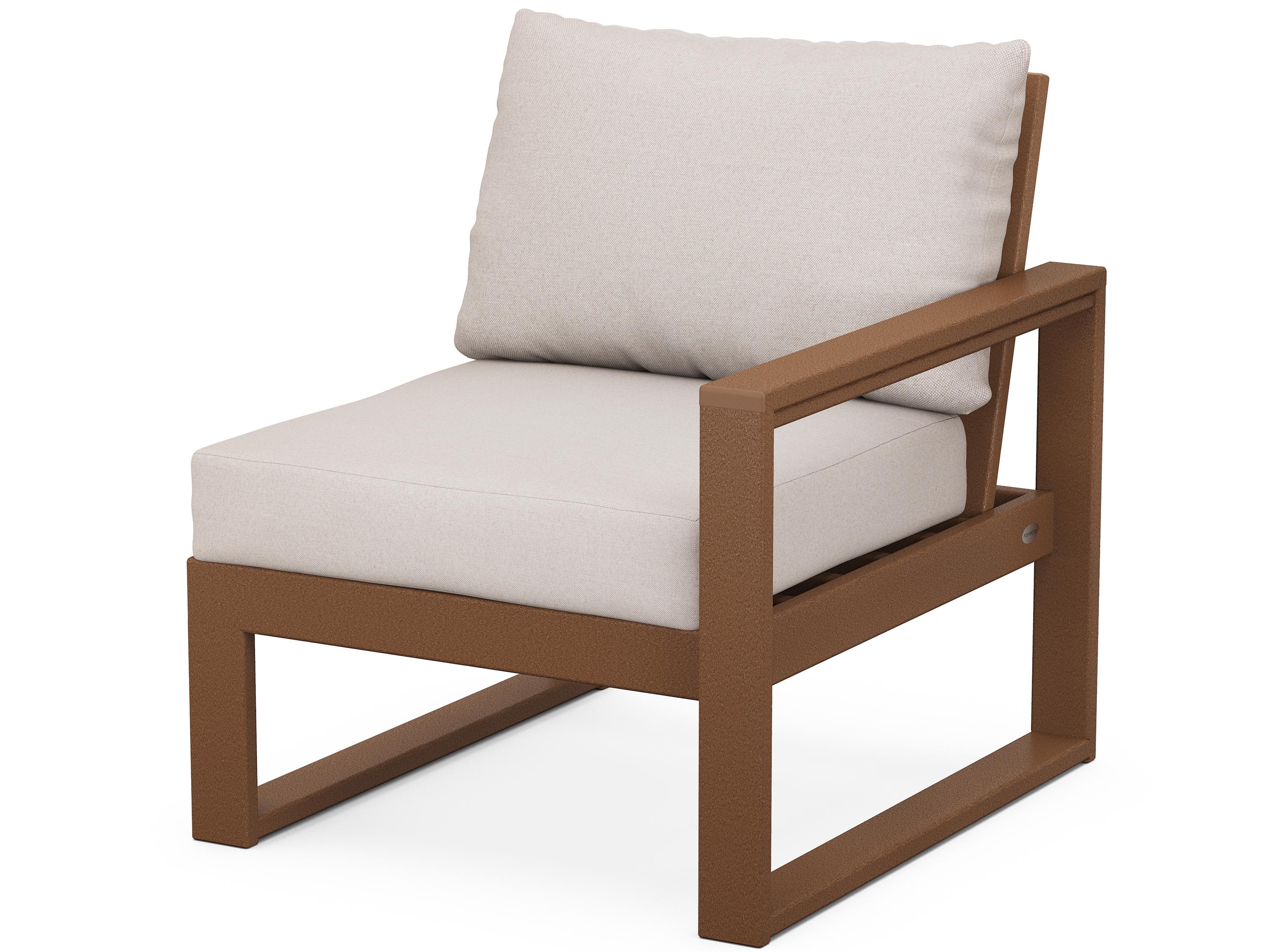 POLYWOOD® Edge Recycled Plastic Modular Right Arm Outdoor Patio Lounge Chair