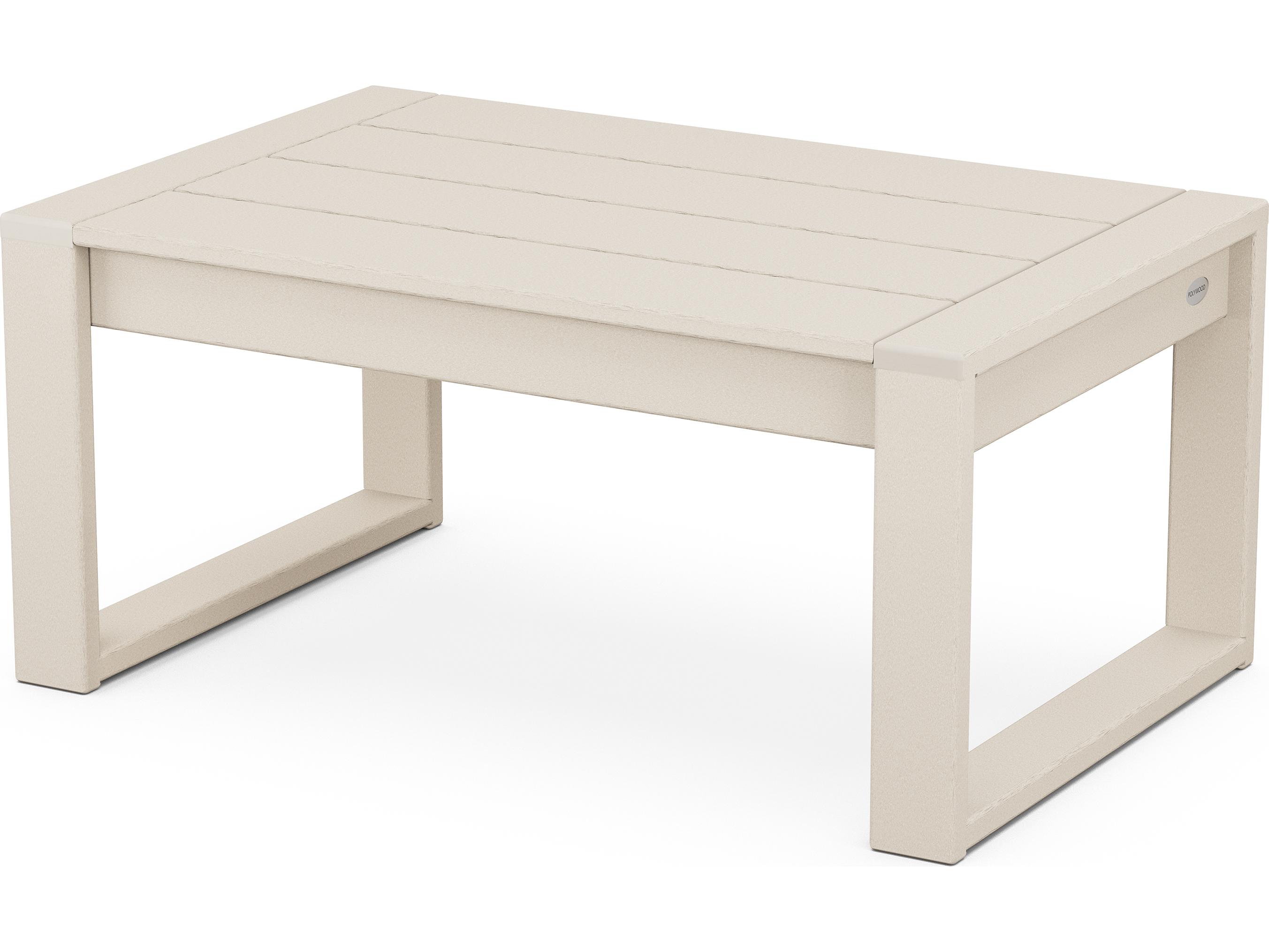 POLYWOOD® Edge Recycled Plastic Rectangular Outdoor Patio Coffee Table