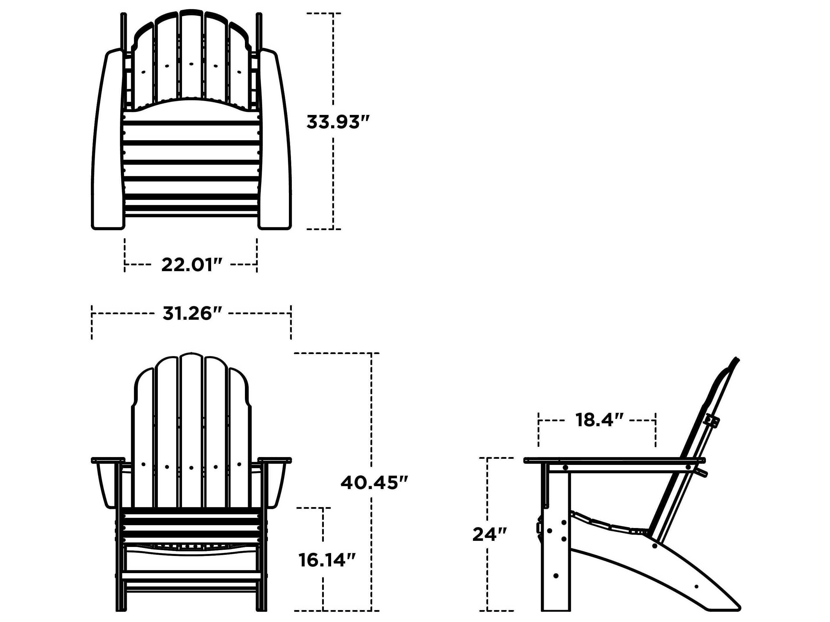 POLYWOOD® Vineyard Recycled Plastic Curved Outdoor Patio Adirondack Chair