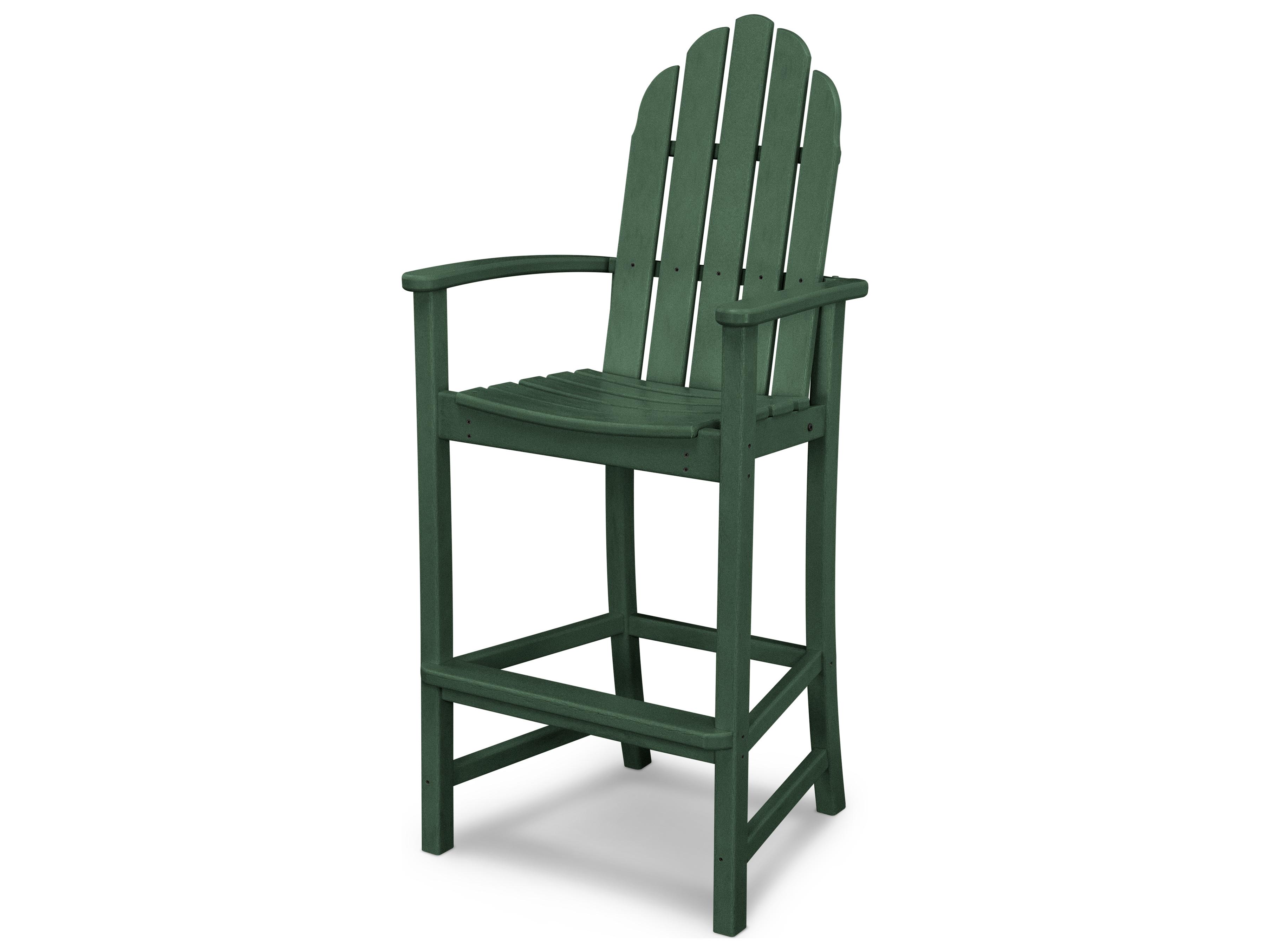 POLYWOOD® Classic Adirondack Recycled Plastic Patio Bar Stool