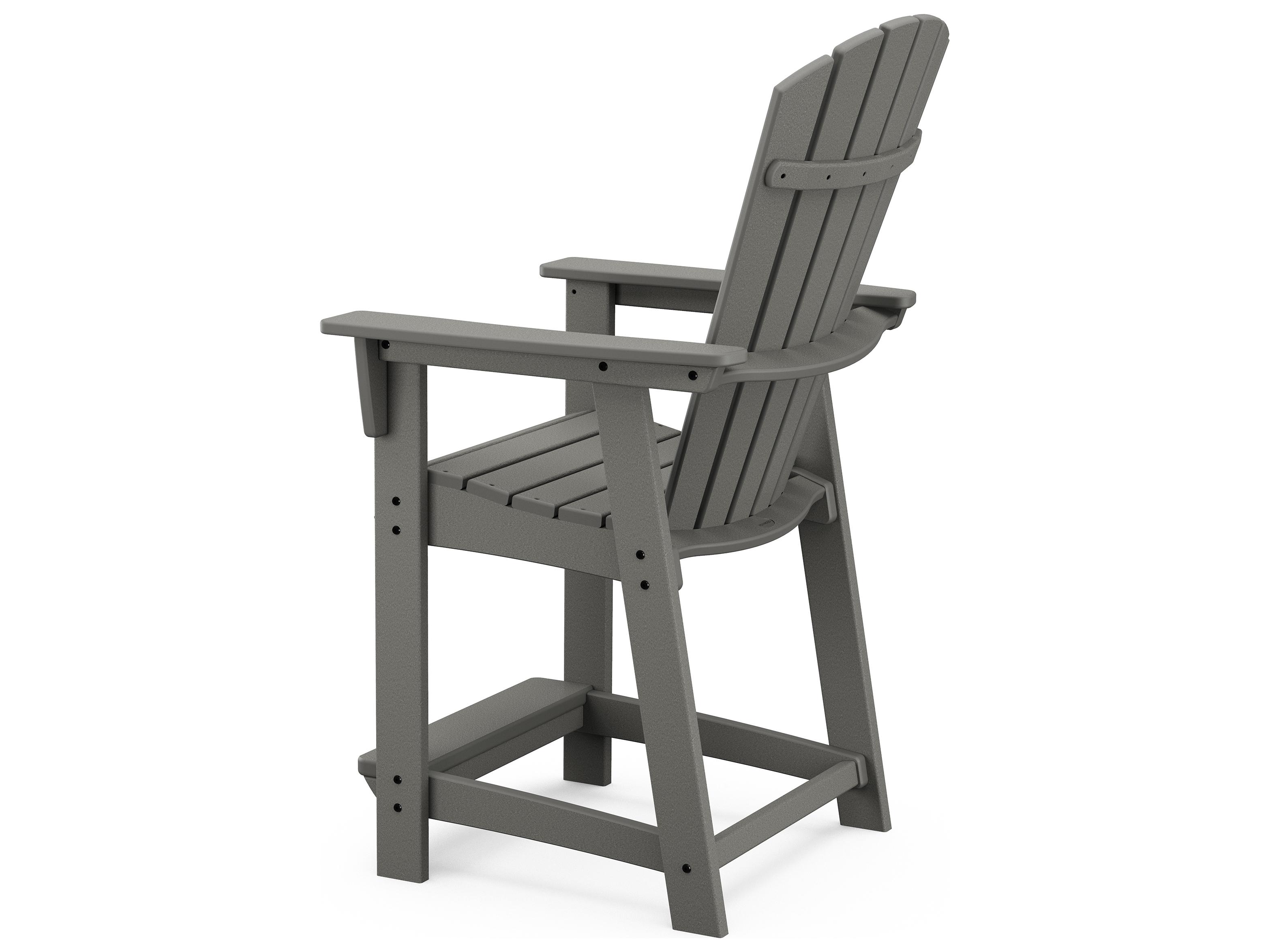 POLYWOOD® Nautical Recycled Plastic Adirondack Outdoor Counter Chair