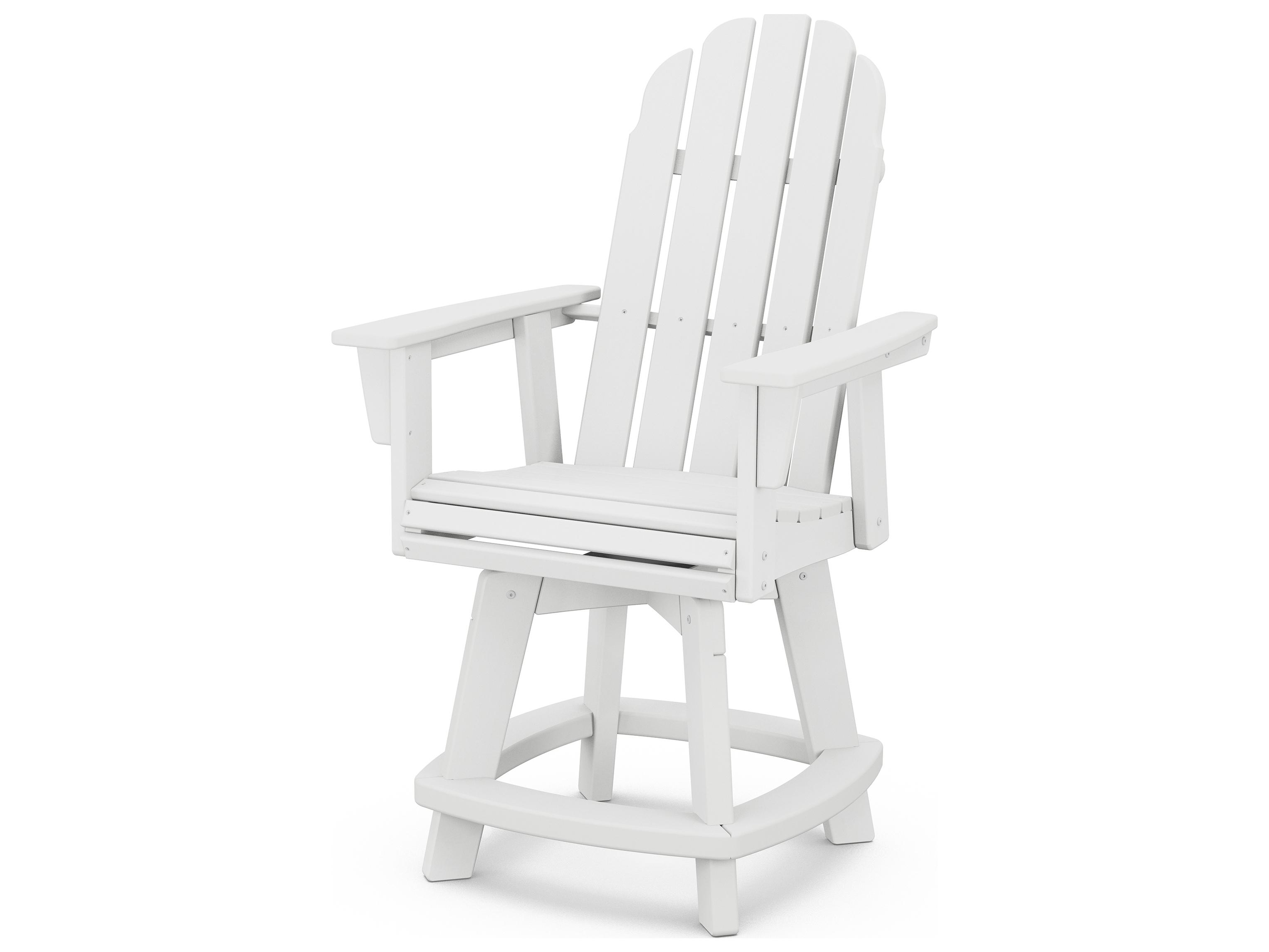 POLYWOOD® Vineyard Recycled Plastic Adirondack Swivel Counter Outdoor Patio Chair