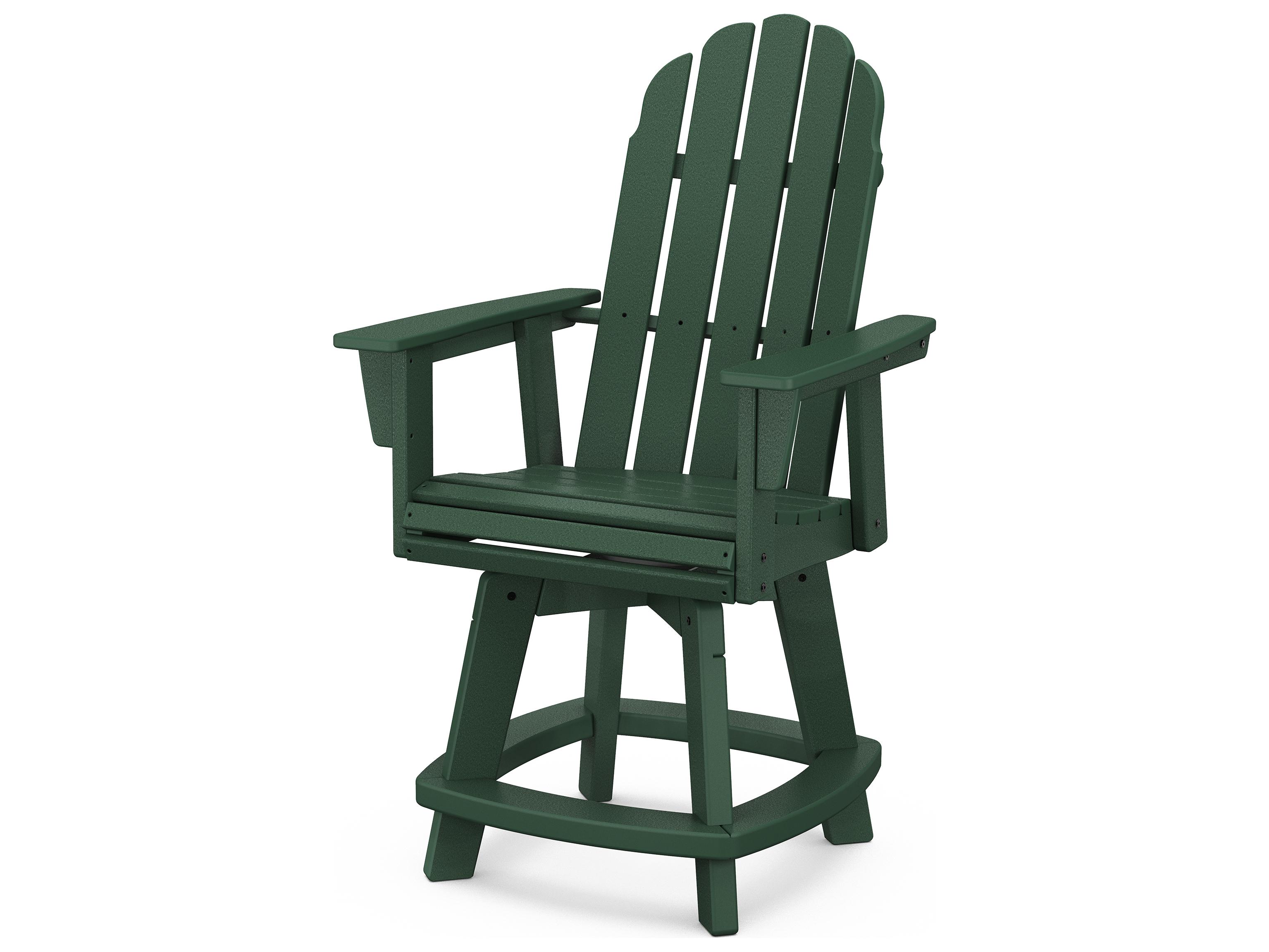 POLYWOOD® Vineyard Recycled Plastic Adirondack Swivel Counter Outdoor Patio Chair