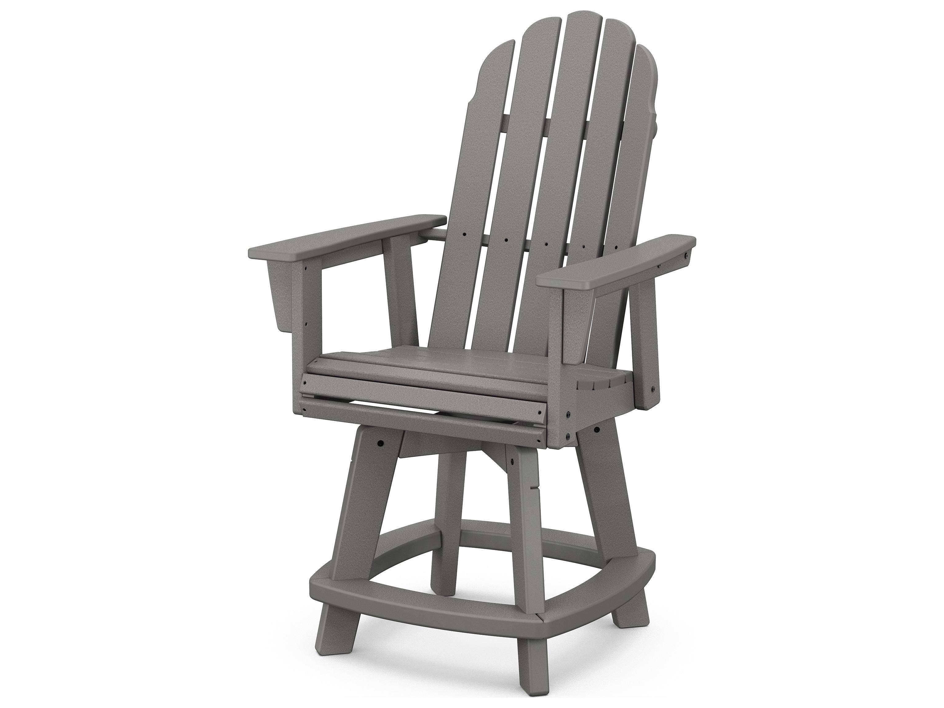 POLYWOOD® Vineyard Recycled Plastic Adirondack Swivel Counter Outdoor Patio Chair