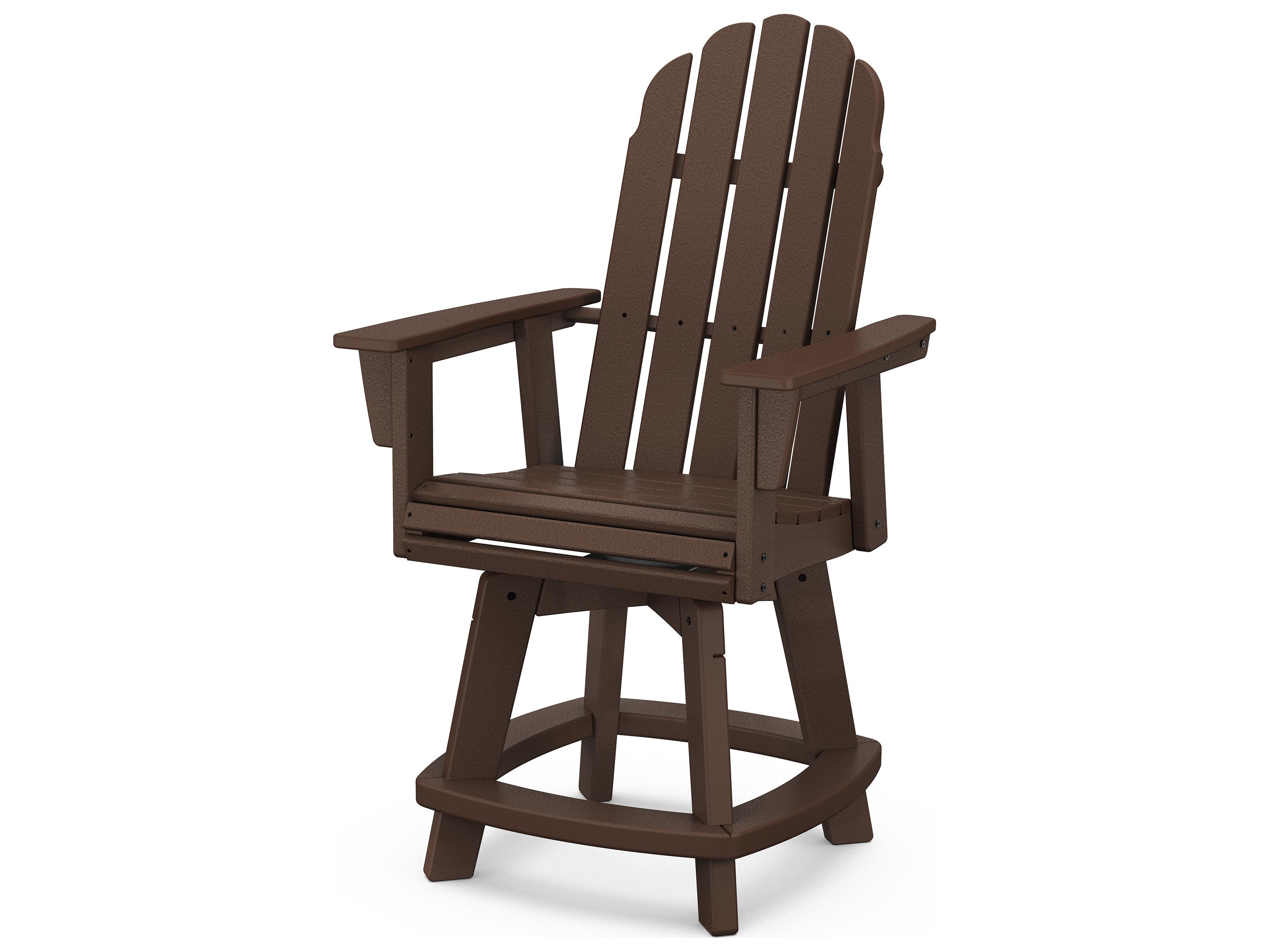 POLYWOOD® Vineyard Recycled Plastic Adirondack Swivel Counter Outdoor Patio Chair