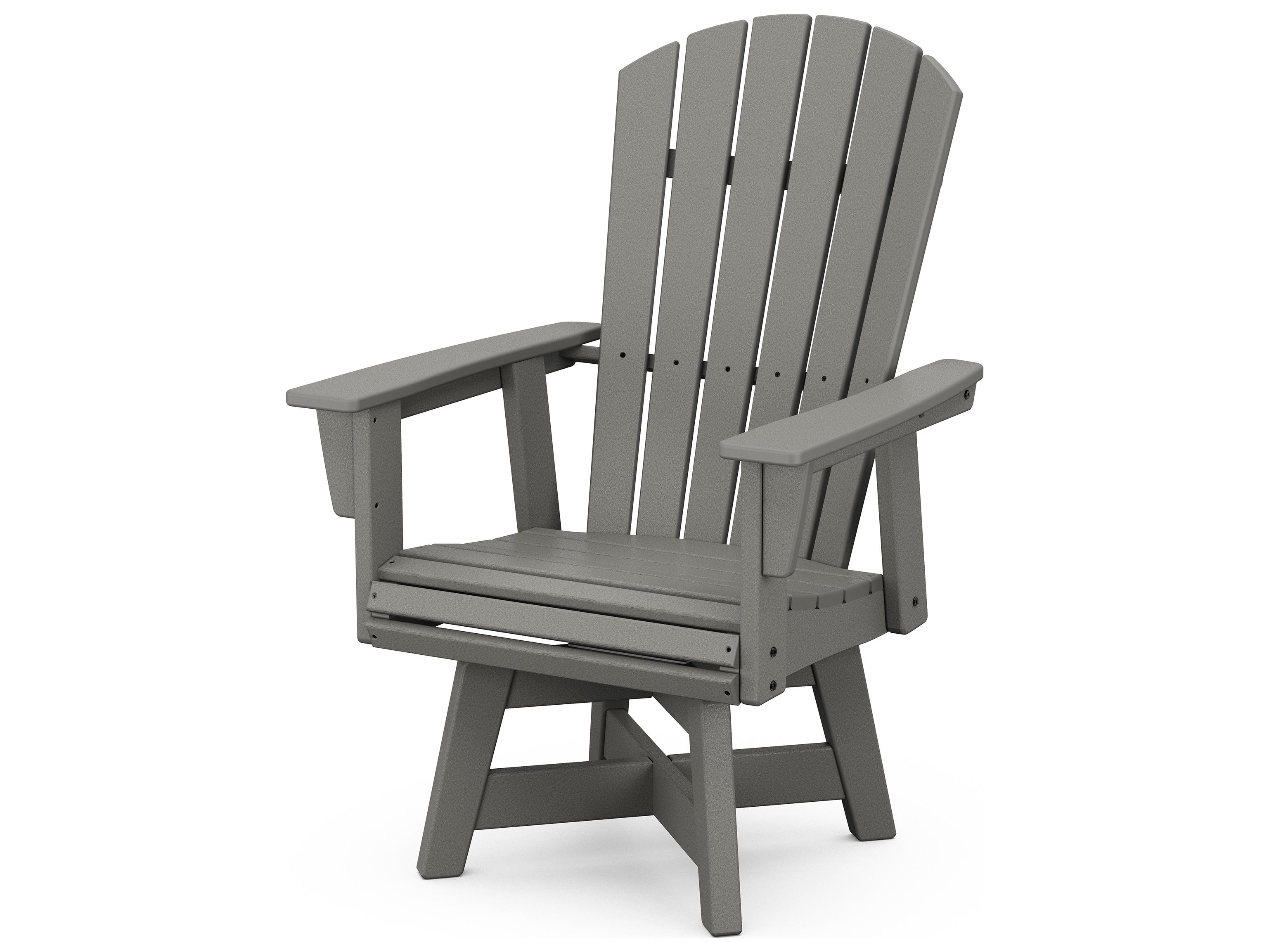 POLYWOOD® Nautical Recycled Plastic Curveback Swivel Outdoor Patio Dining Arm Chair
