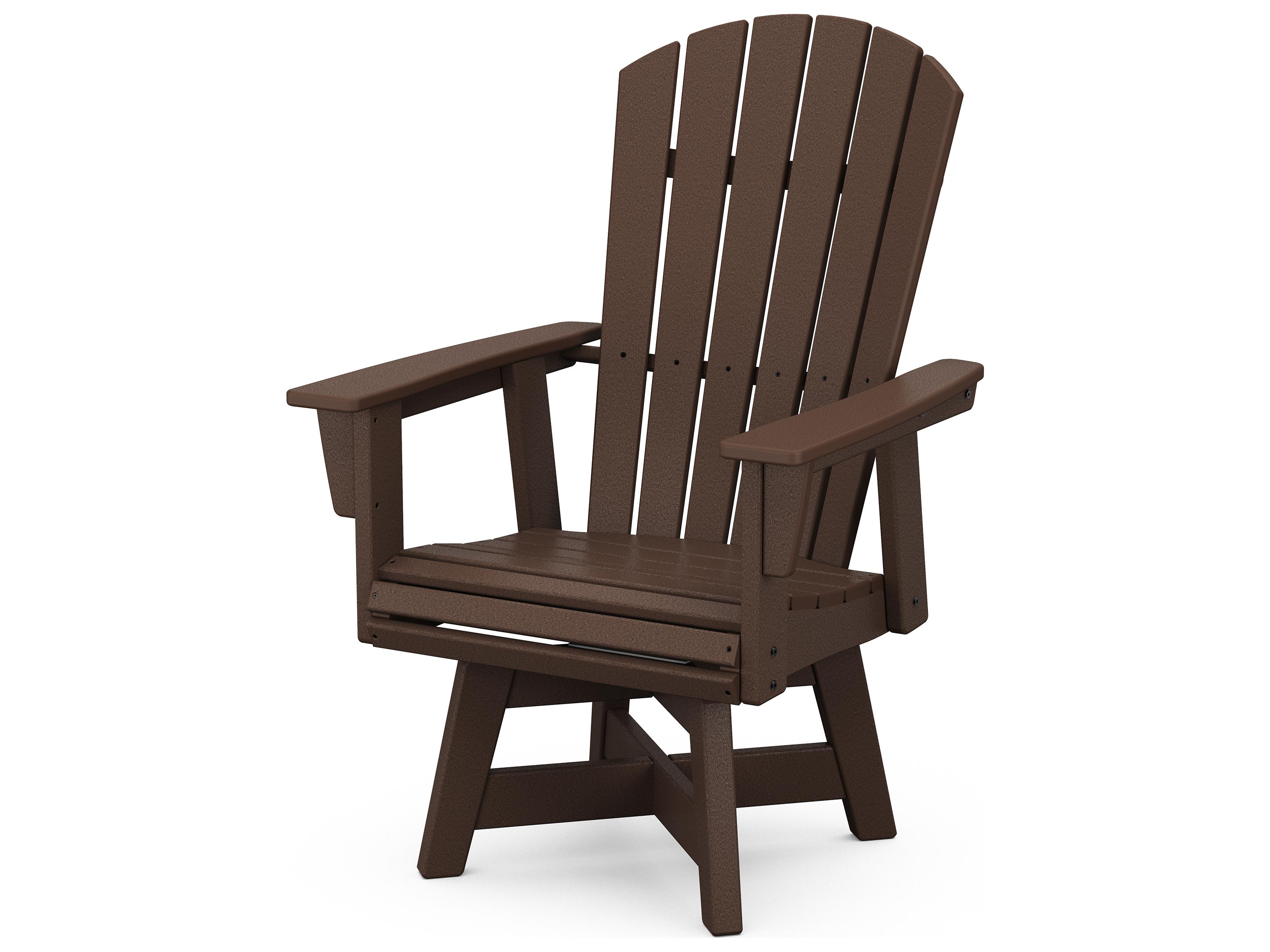 POLYWOOD® Nautical Recycled Plastic Curveback Swivel Outdoor Patio Dining Arm Chair